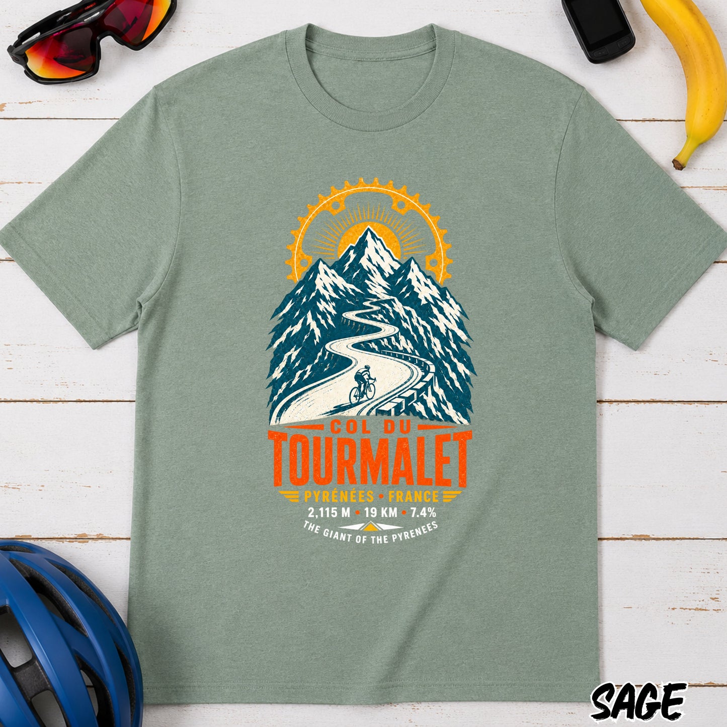 Tourmalet Mountain Stage Tee — Col du Tourmalet Cycling Graphic T-Shirt