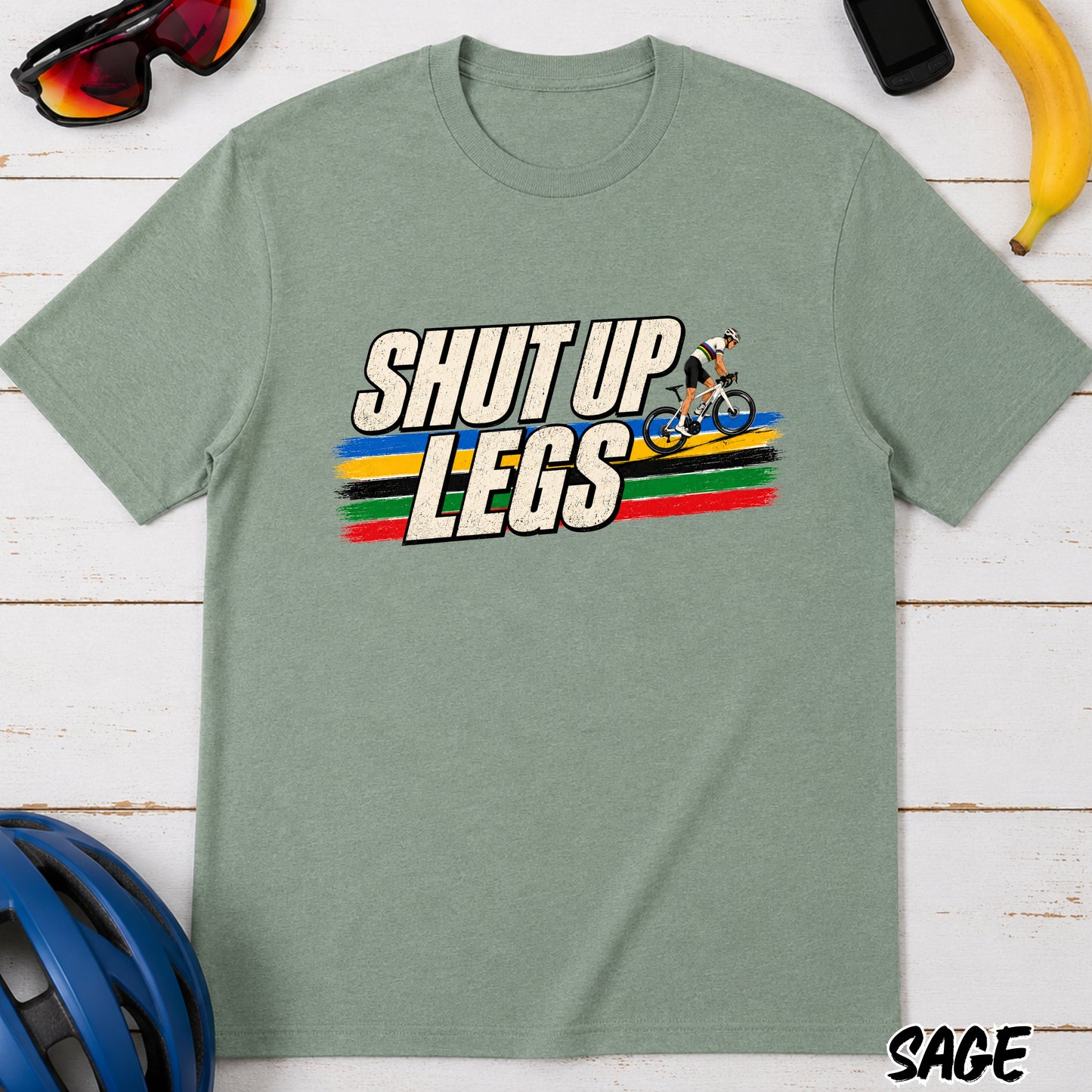 Shut Up Legs Cycling T-Shirt — Retro Road Bike Racing Tee