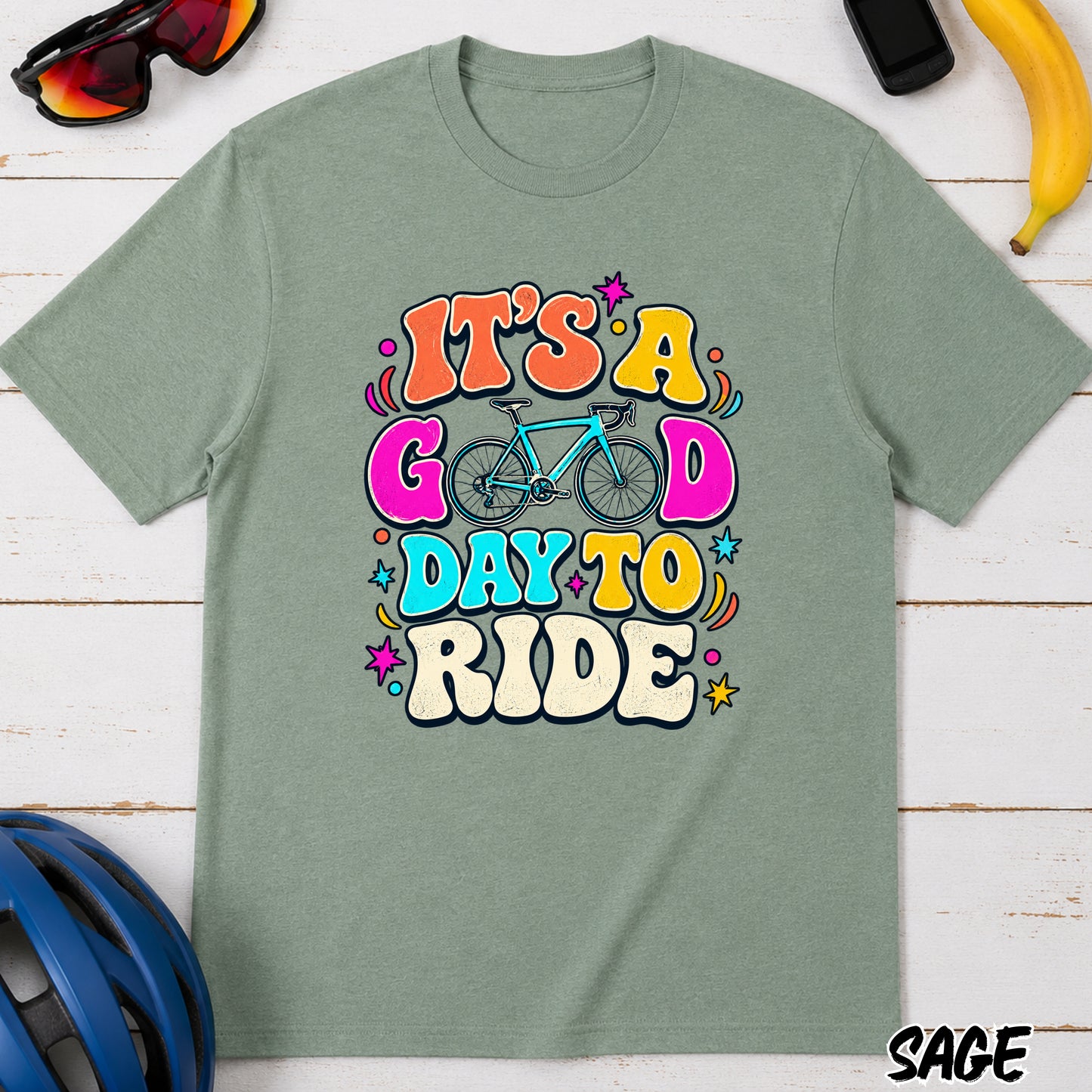 Bike T-Shirt — "It's a Good Day to Ride" Retro Cycling Tee