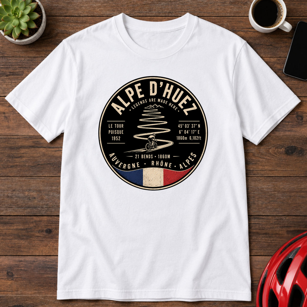 Alpe d’Huez Iconic French Alps Climb Cycling T-Shirt (Global)