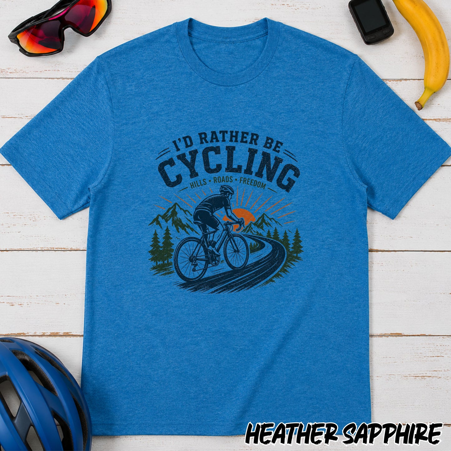 I'd Rather Be Cycling T-Shirt-Funny Tee for Cyclists