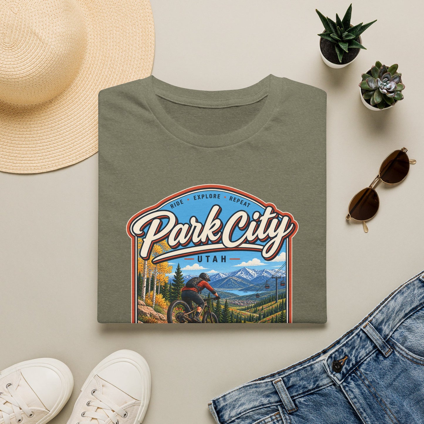 Park City Utah Mountain Bike T‑Shirt — Outdoor Adventure Scenic Tee