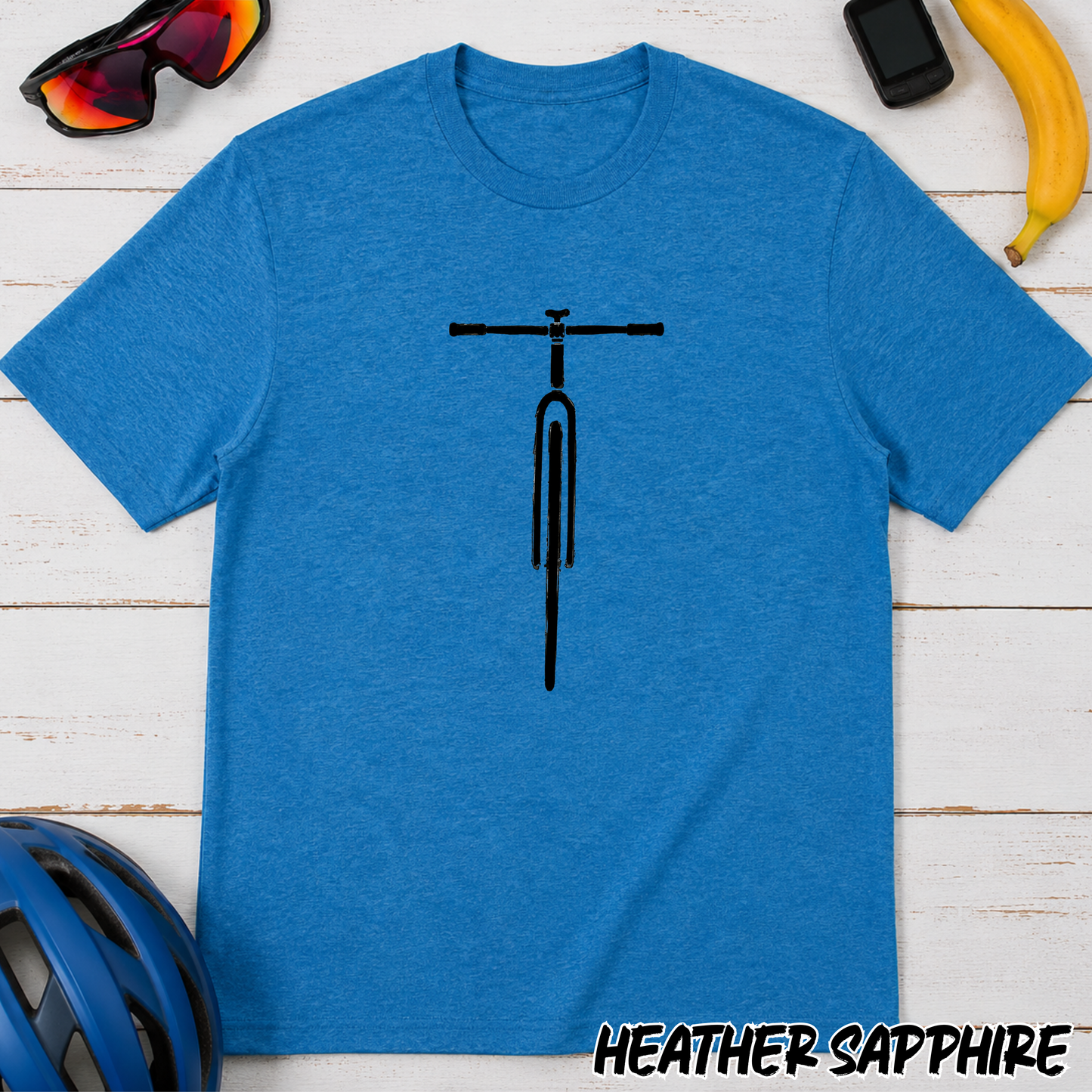 Bicycle Minimalist T‑Shirt — Front View Cycling Bike Graphic