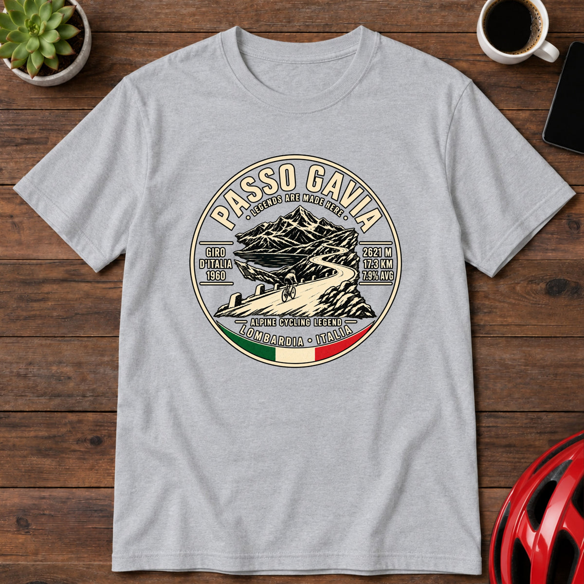 Passo Gavia Cycling Climb Vintage Graphic T-Shirt(Global)