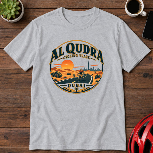 Al Qudra Cycling Track Sunset T-Shirt — Dubai Cycling Tee(Global)