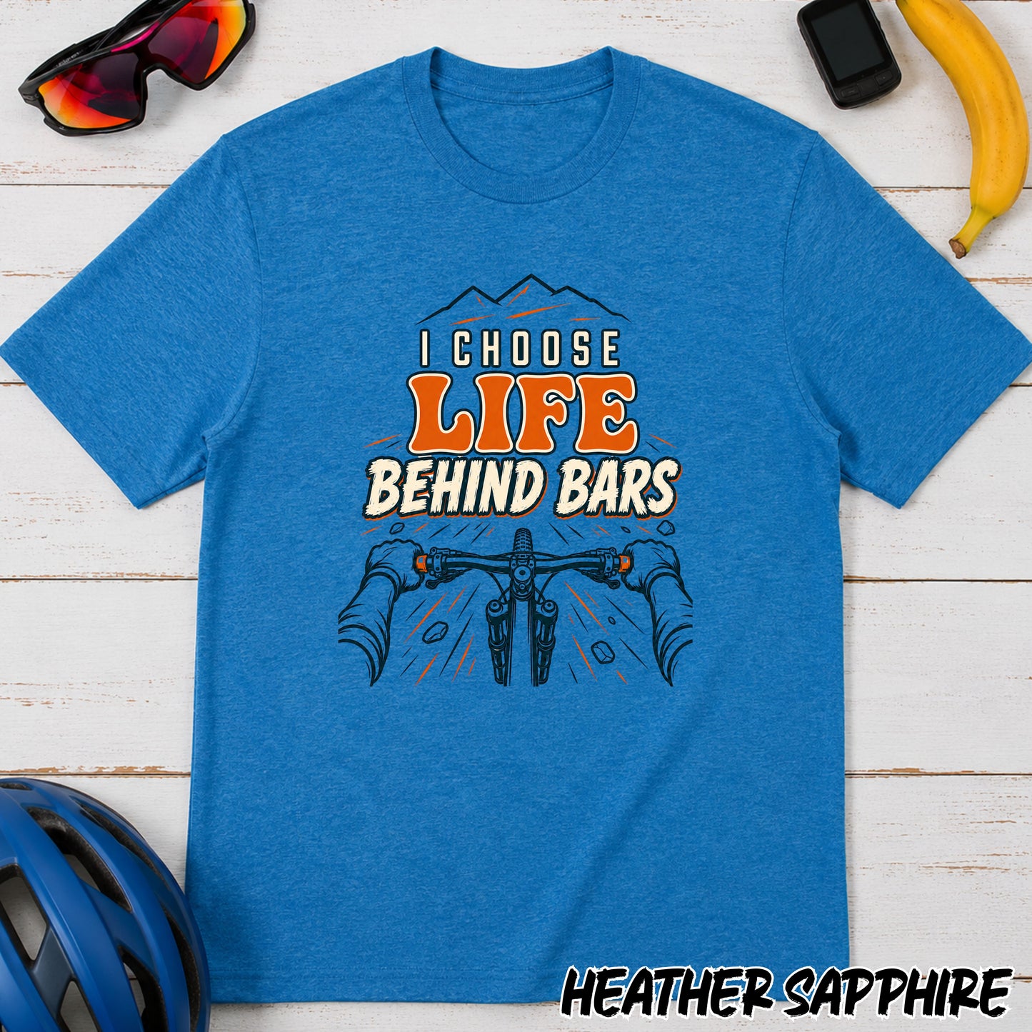 I Choose Life Behind Bars Cycling T‑Shirt — Mountain Bike Humor Tee