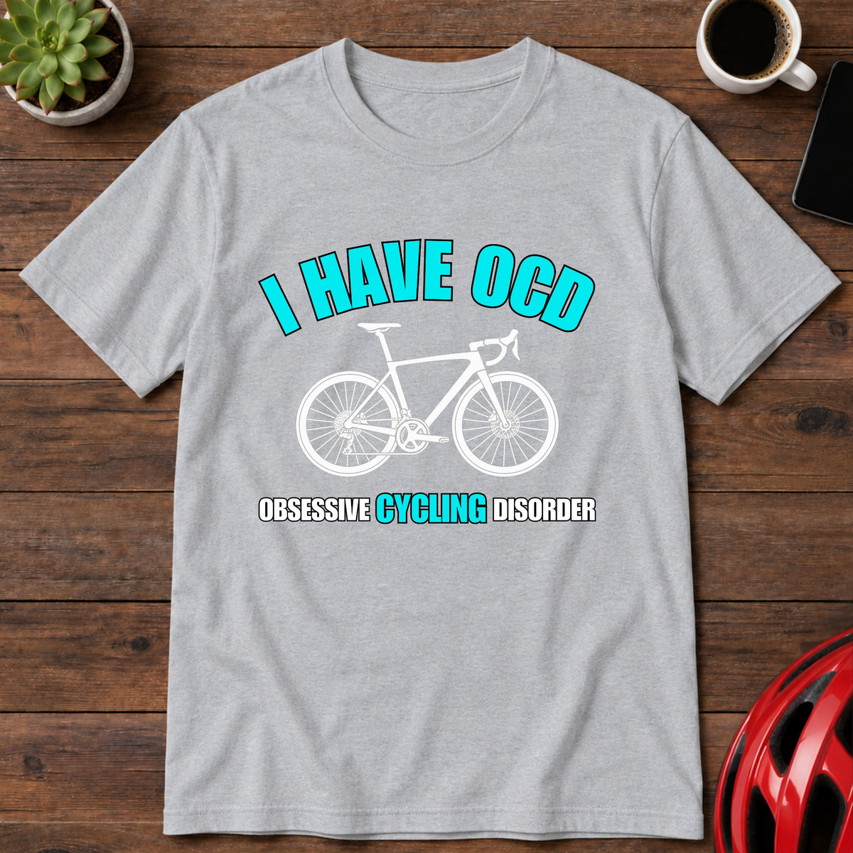 Cycling T-Shirt — "I Have OCD (Obsessive Cycling Disorder)" Graphic Tee(Global)