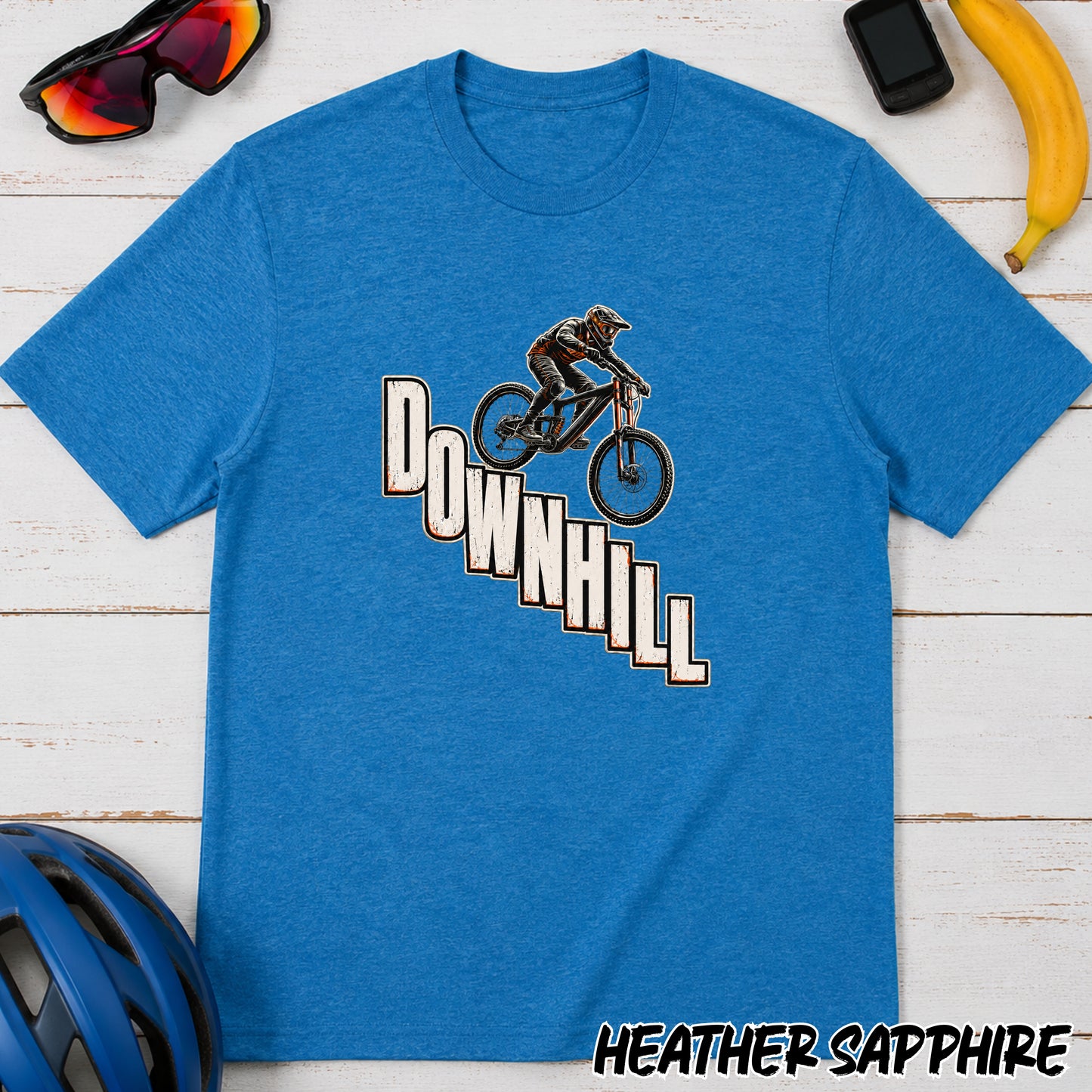 Downhill Mountain Biking T-Shirt — Retro MTB Rider Graphic