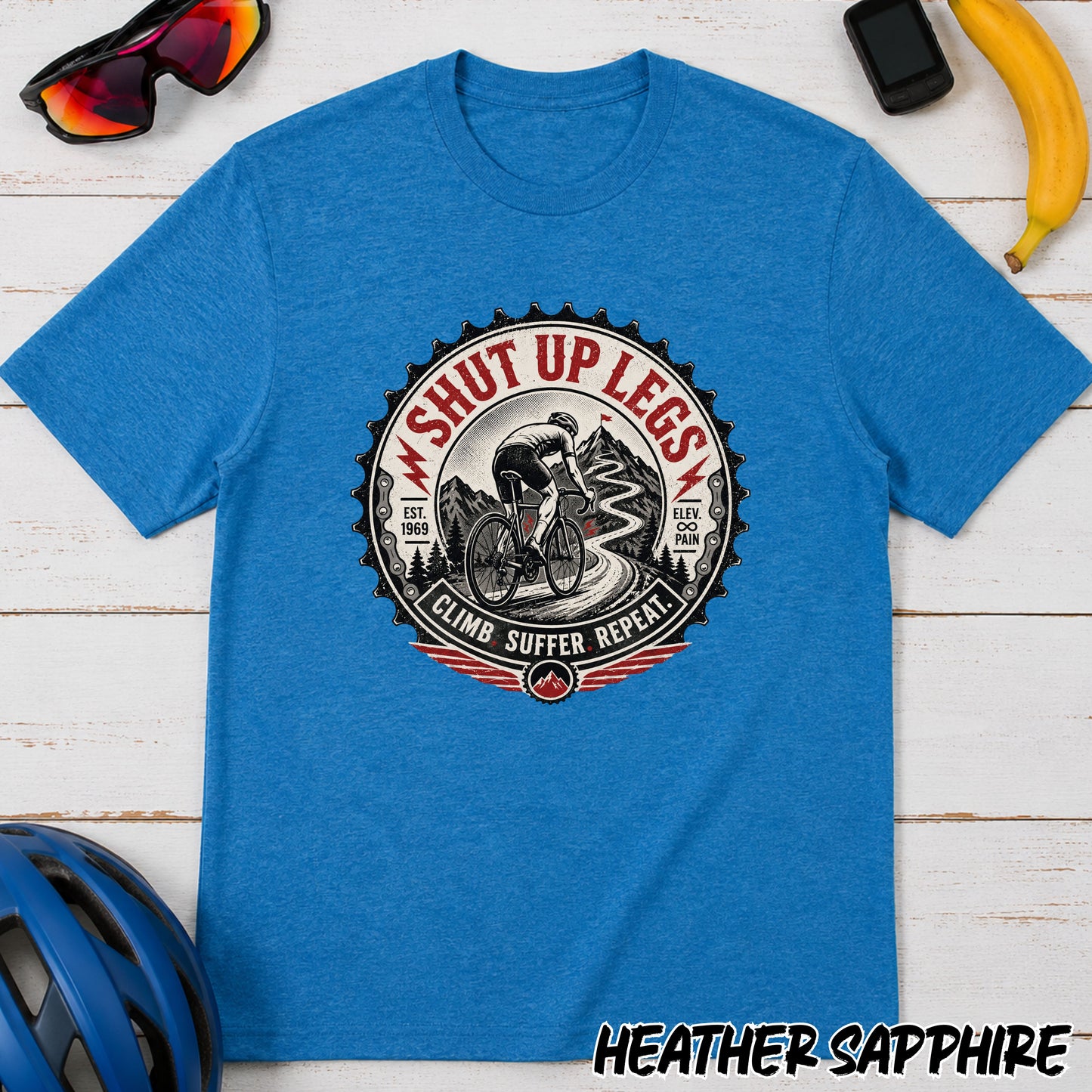 Shut Up Legs Cycling T-Shirt — Vintage Bike Race Graphic Tee