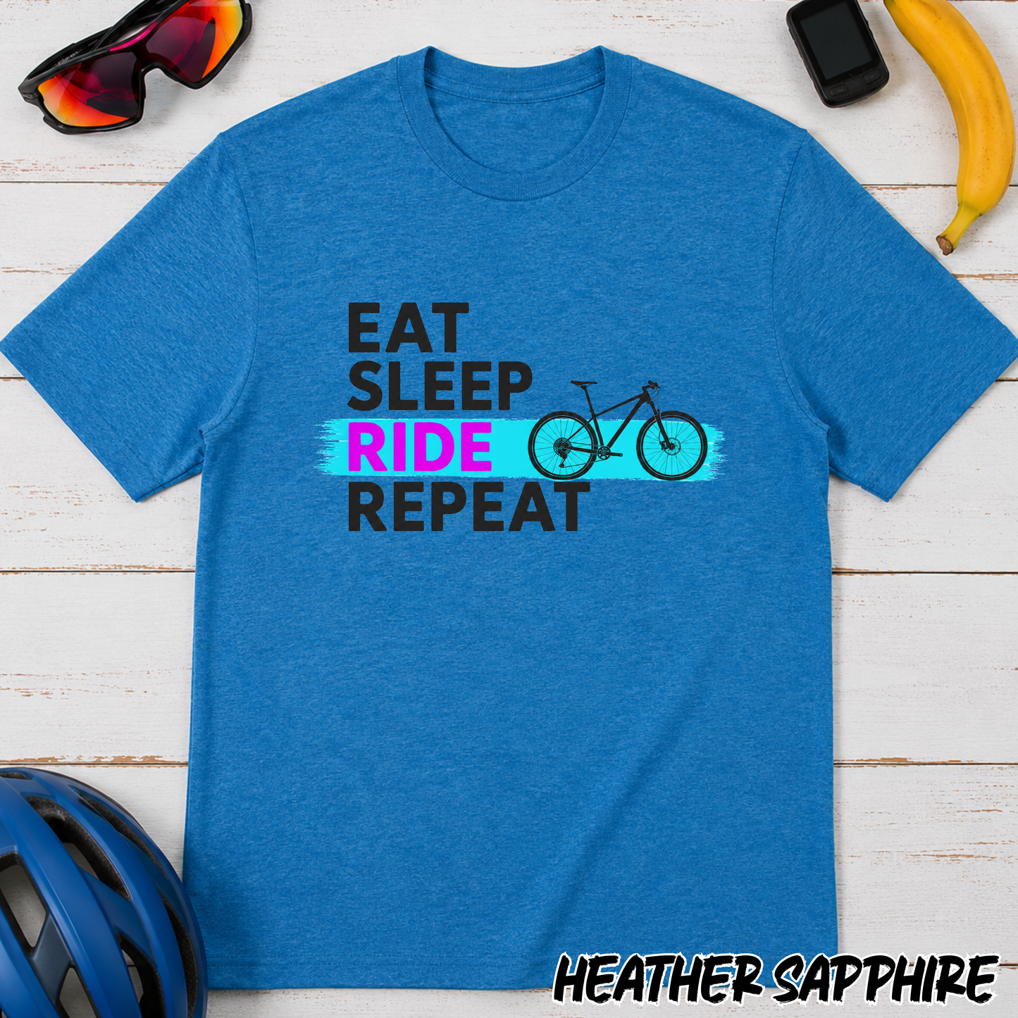 Eat Sleep Ride Repeat Cycling T-Shirt- Mountain bike Tee