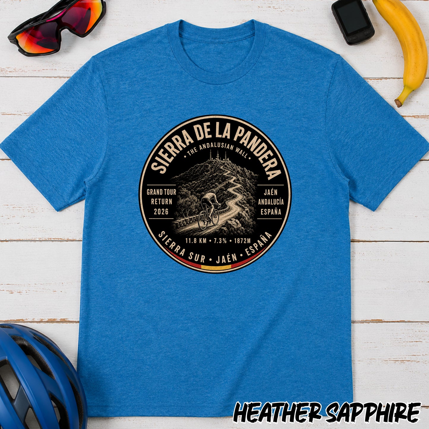Sierra de la Pandera Cycling T‑Shirt — Jaén Spain Le Vuelta Badge Tee