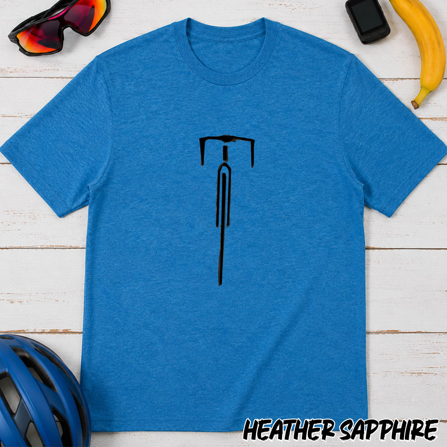 Minimal Road Bike Graphic T-Shirt — Cyclist Handlebar Line Art