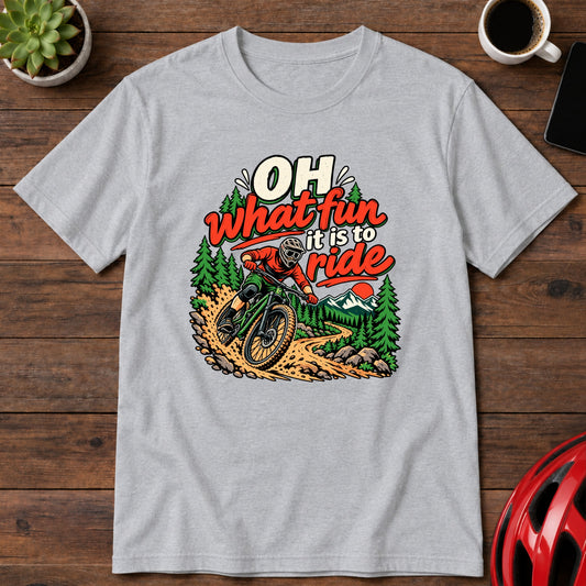 Oh What Fun It Is to Ride Downhill MTB T-Shirt(Global)