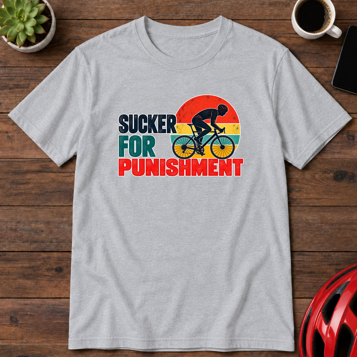 Sucker for Punishment Vintage Cycling T-Shirt(Global)