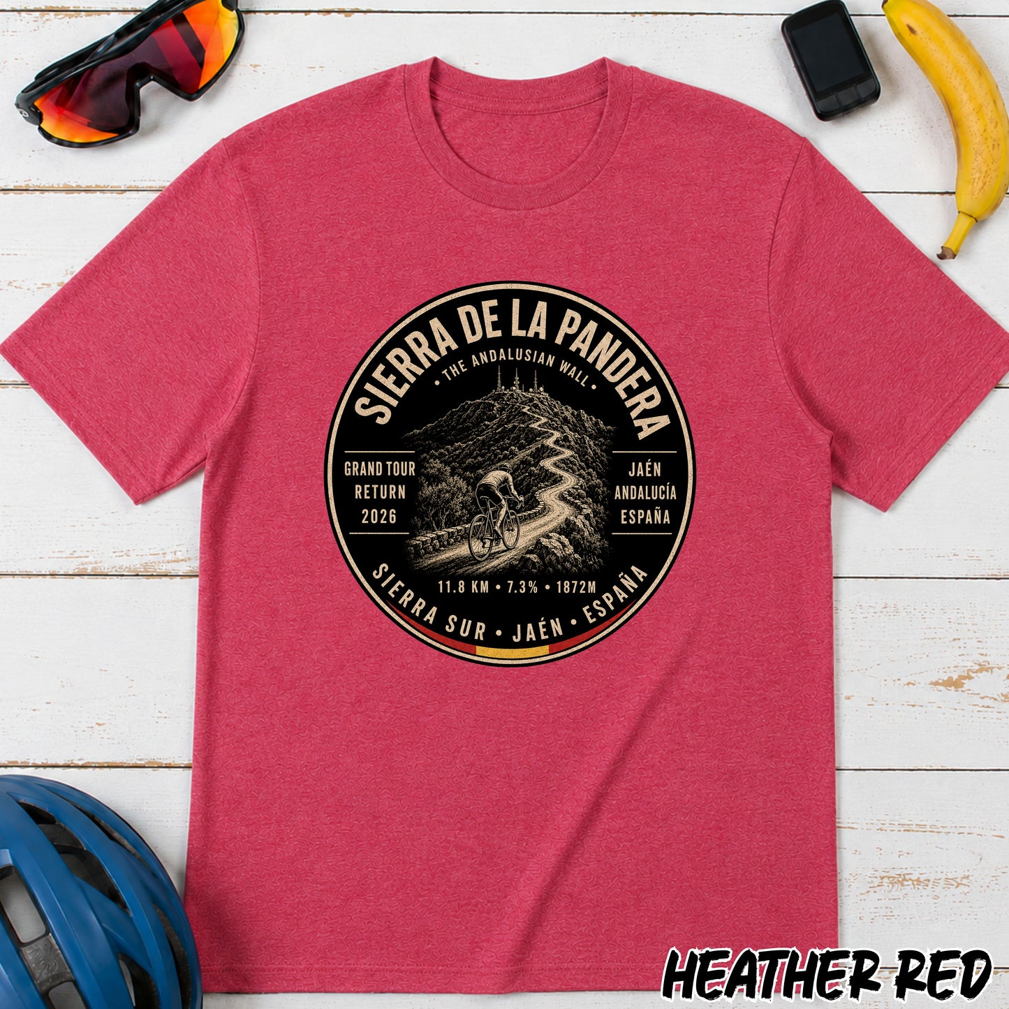 Sierra de la Pandera Cycling T‑Shirt — Jaén Spain Le Vuelta Badge Tee