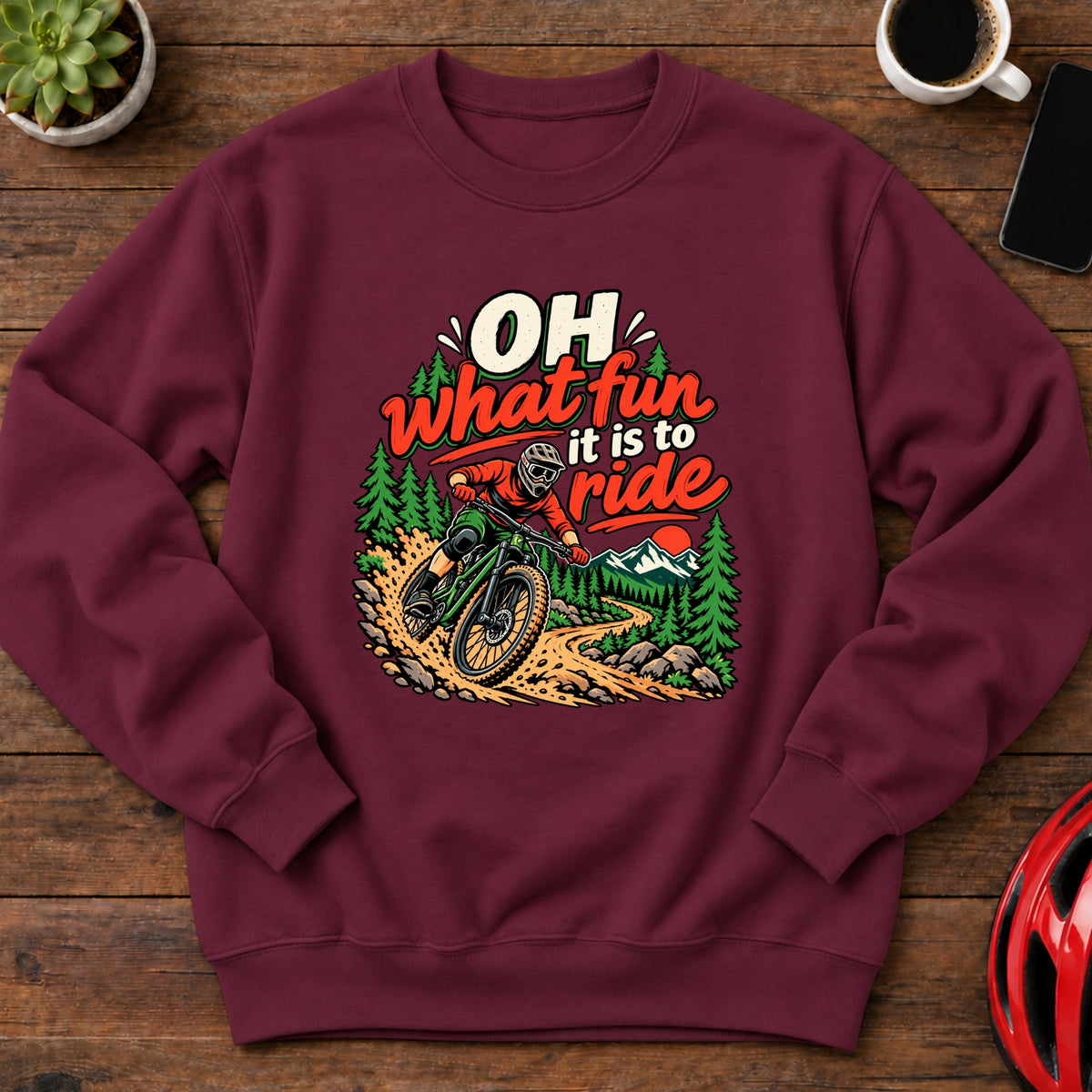 Oh What Fun It Is to Ride Downhill MTB Sweatshirt(Global)