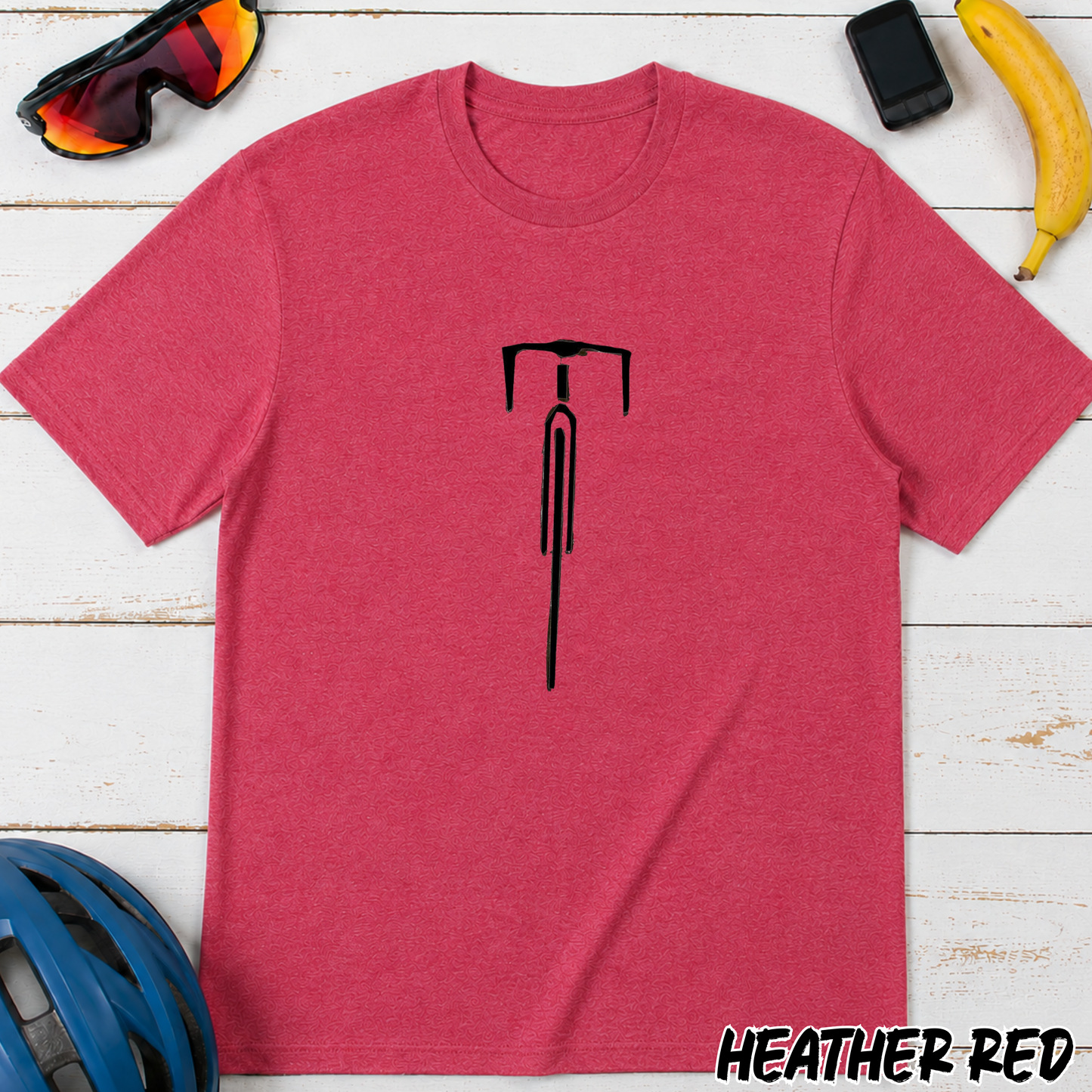 Minimal Road Bike Graphic T-Shirt — Cyclist Handlebar Line Art