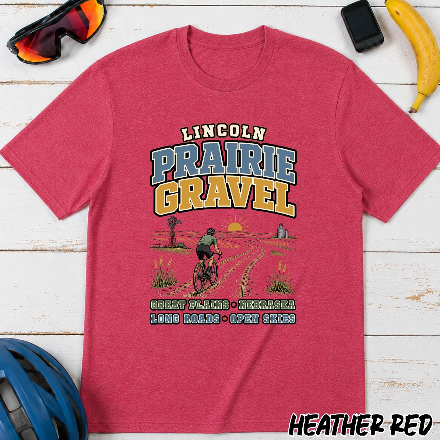 Lincoln Prairie Gravel T‑Shirt — Cycling Gravel Bike Tee