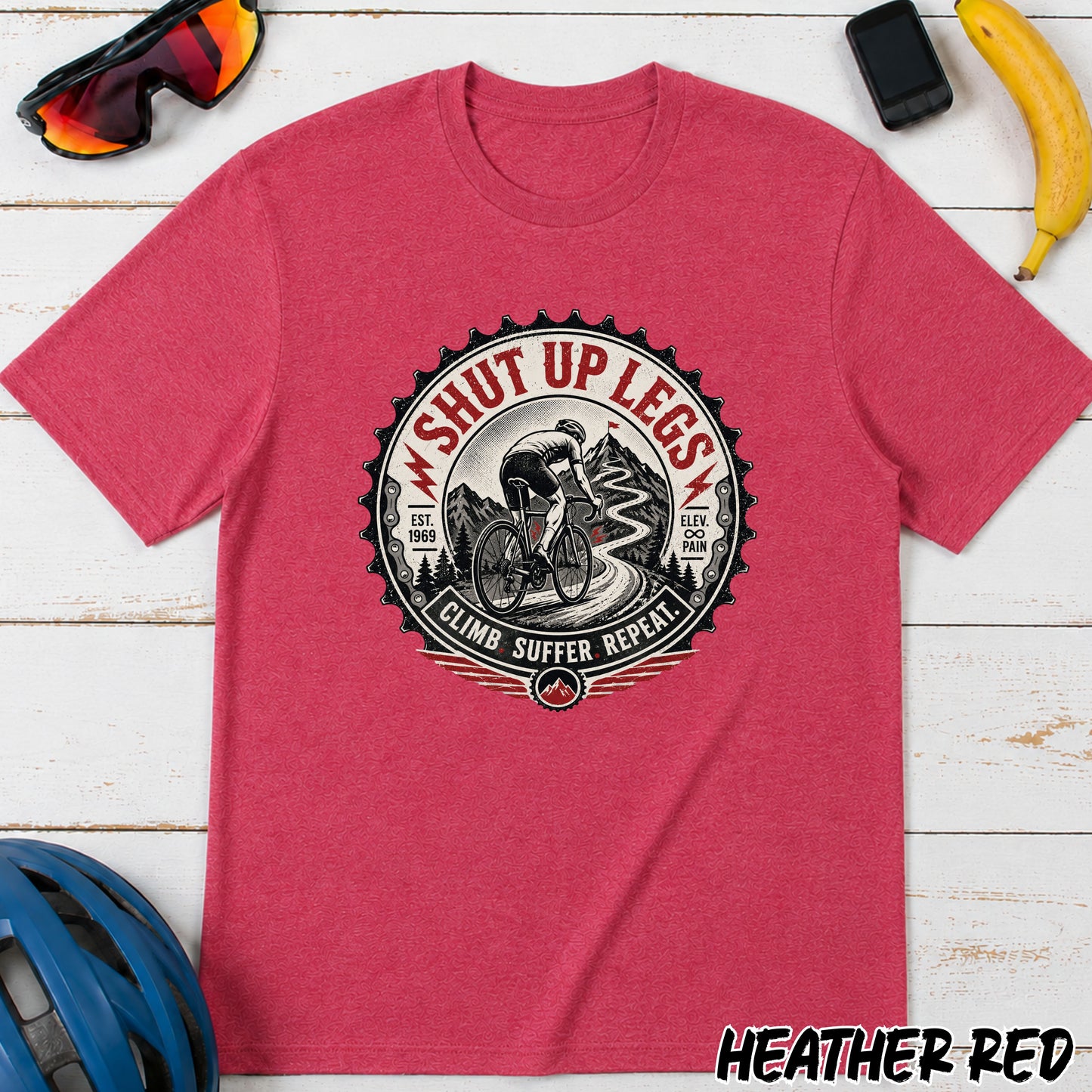 Shut Up Legs Cycling T-Shirt — Vintage Bike Race Graphic Tee