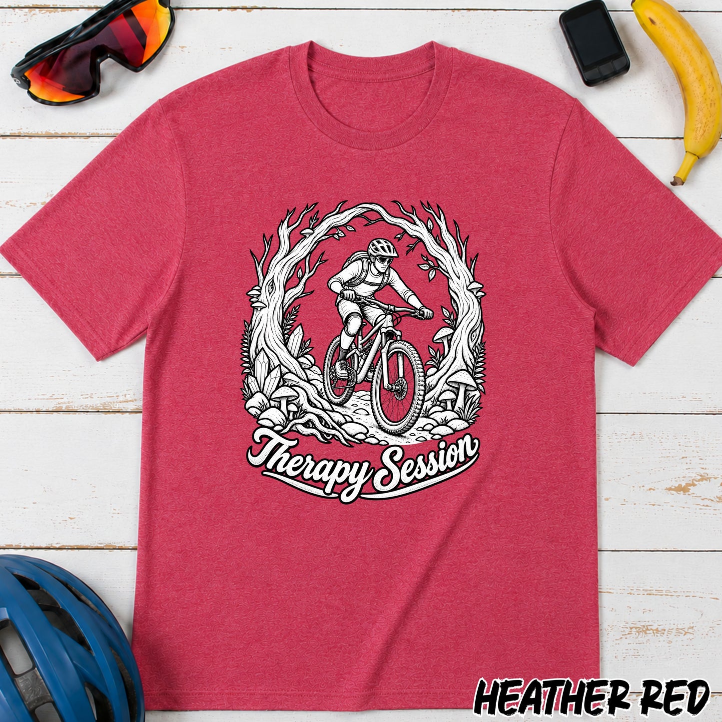 Mountain Biking T‑Shirt — 'Therapy Session' Cyclist Graphic Tee