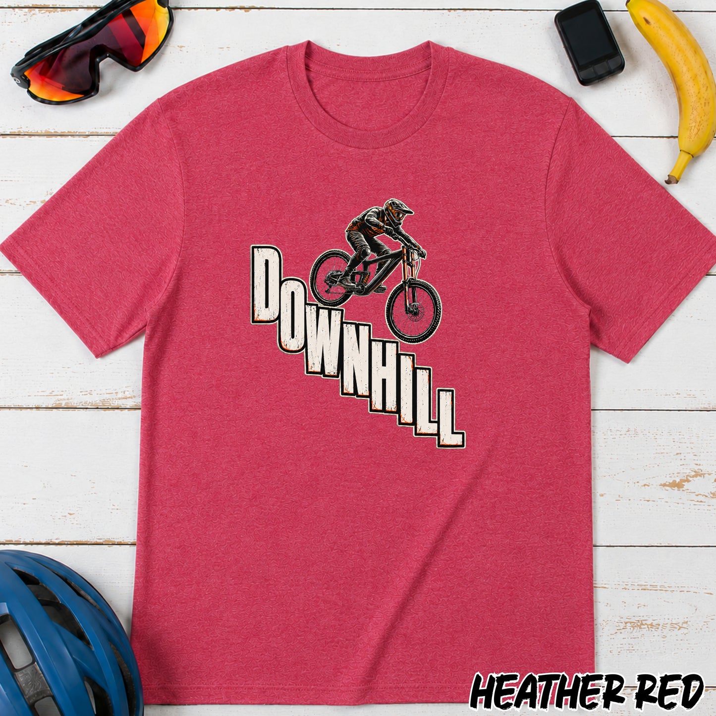 Downhill Mountain Biking T-Shirt — Retro MTB Rider Graphic