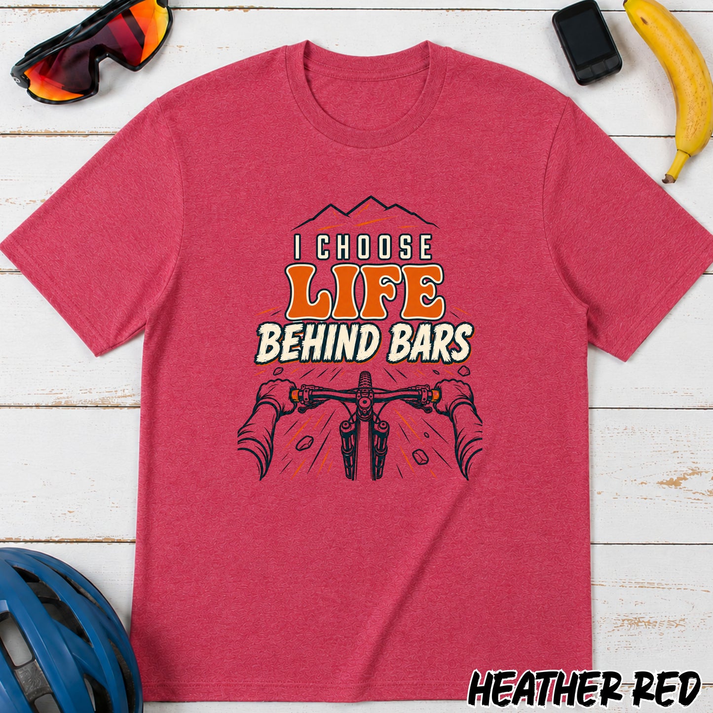 I Choose Life Behind Bars Cycling T‑Shirt — Mountain Bike Humor Tee
