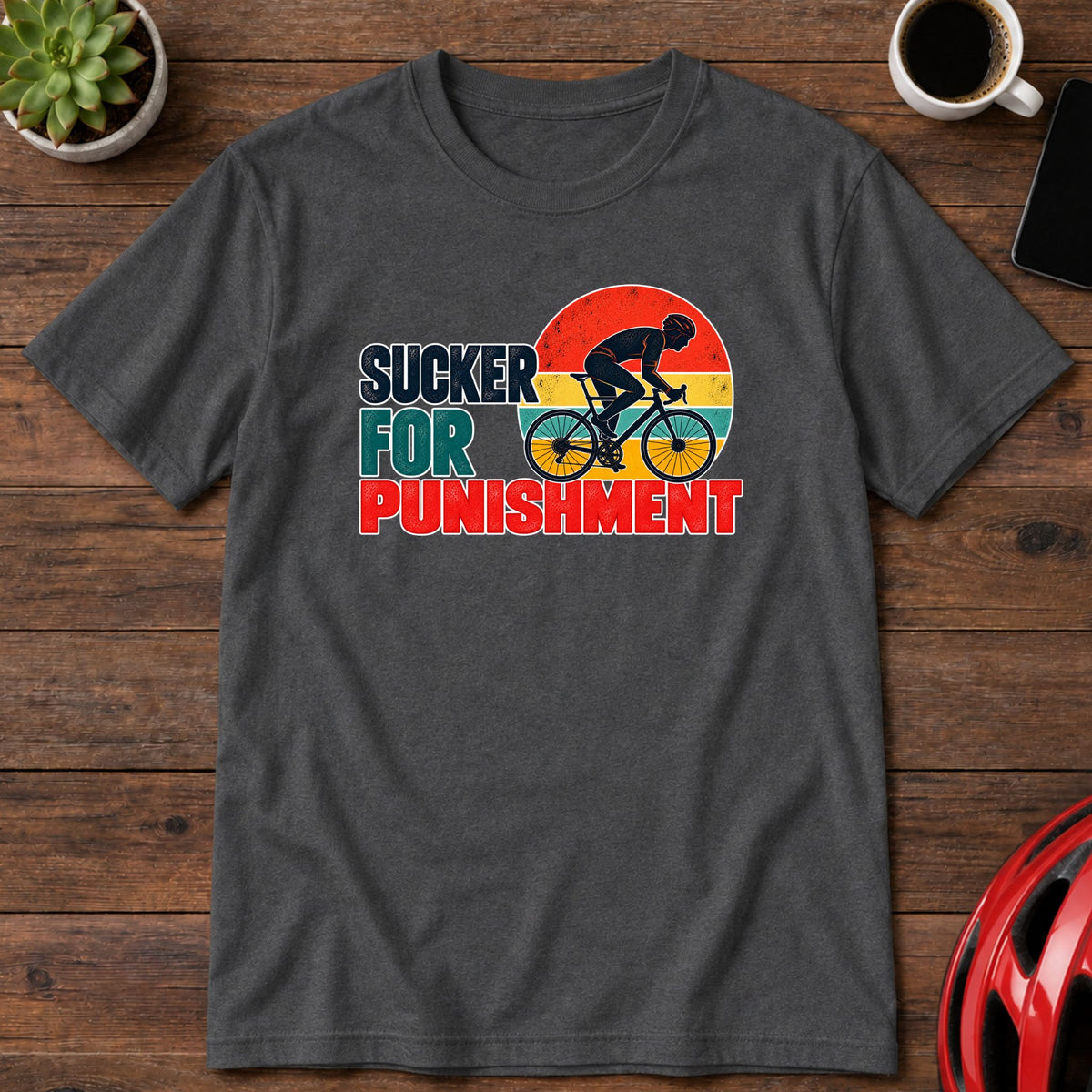 Sucker for Punishment Vintage Cycling T-Shirt(Global)