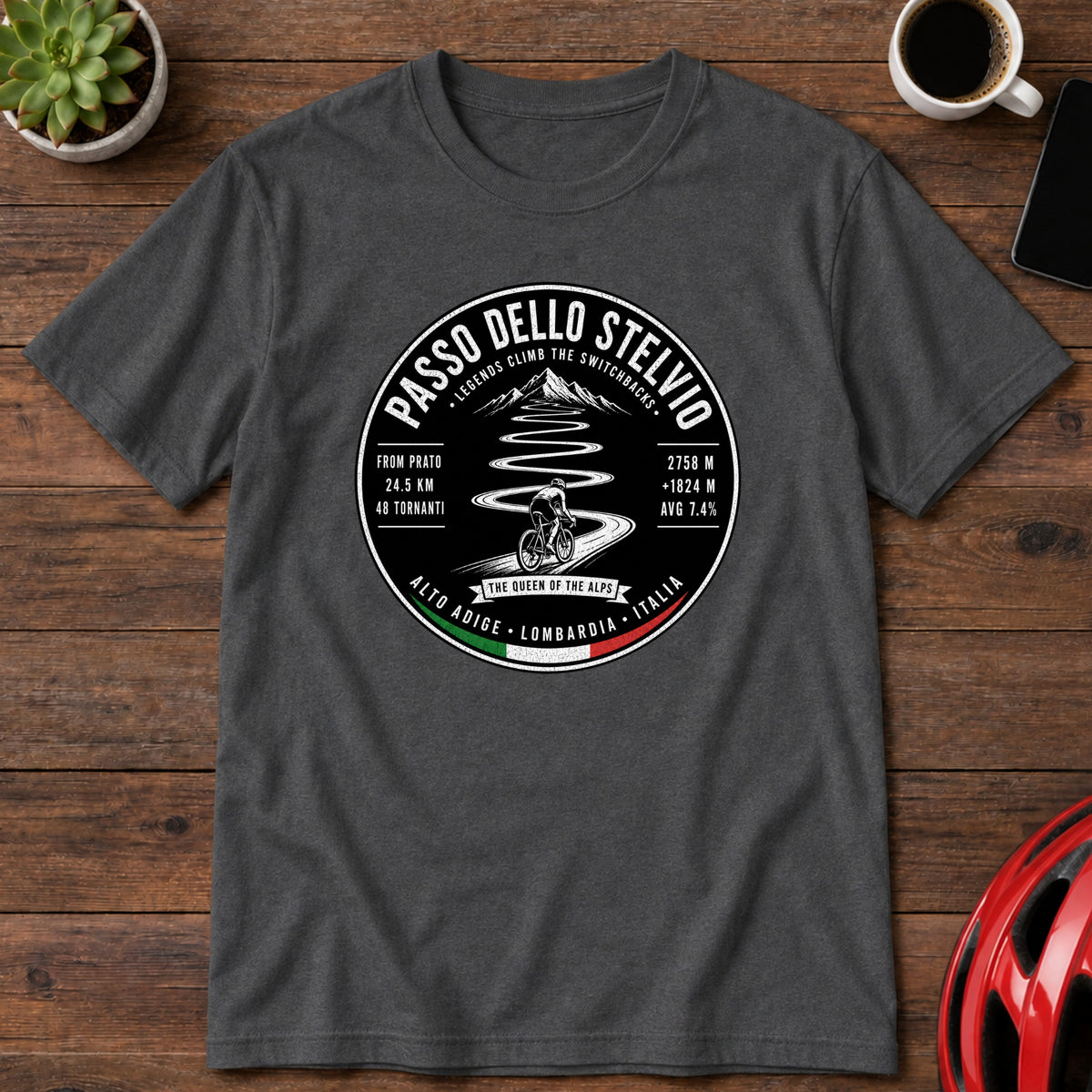 Passo dello Stelvio Iconic Cycling Climb T-Shirt(Global)
