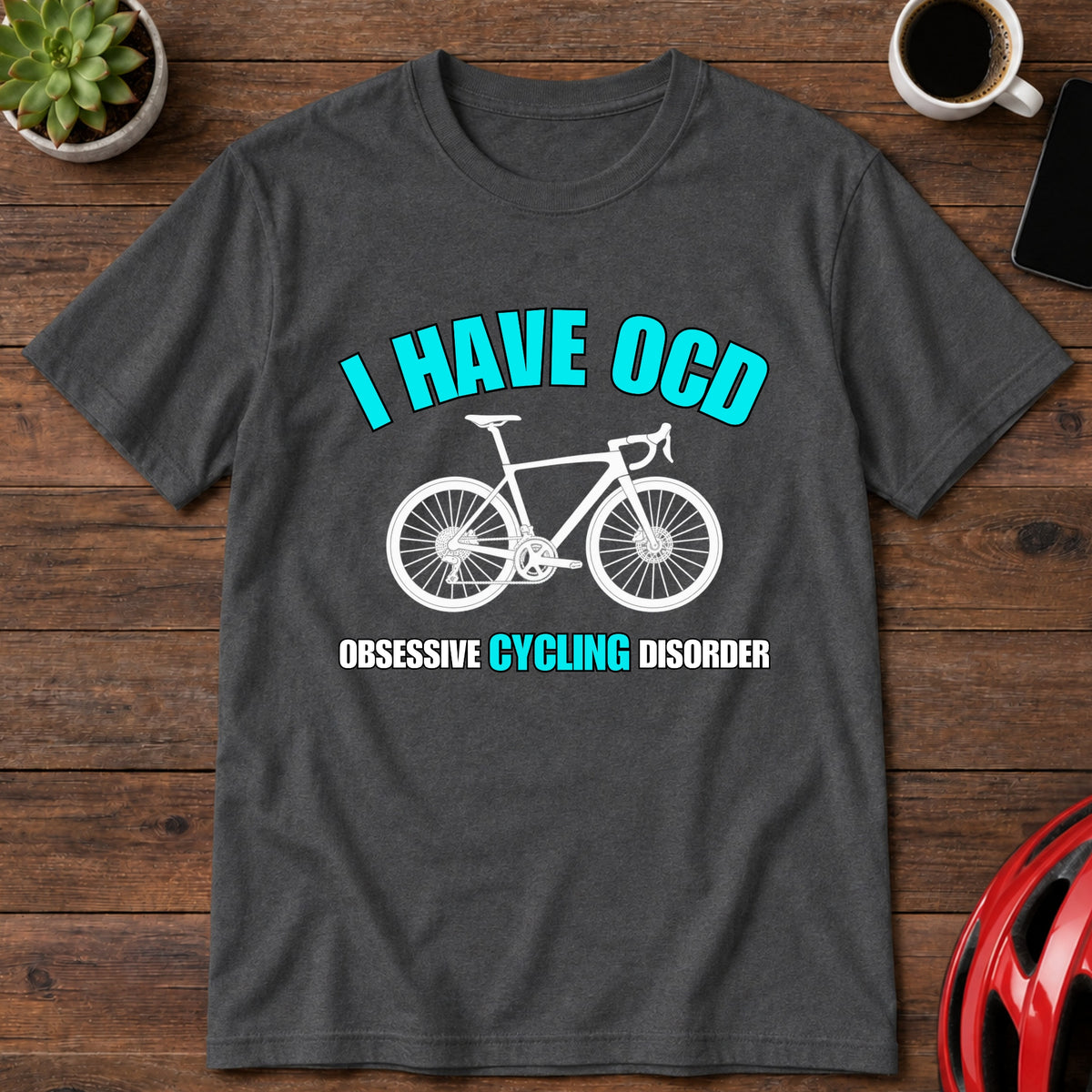 Cycling T-Shirt — "I Have OCD (Obsessive Cycling Disorder)" Graphic Tee(Global)