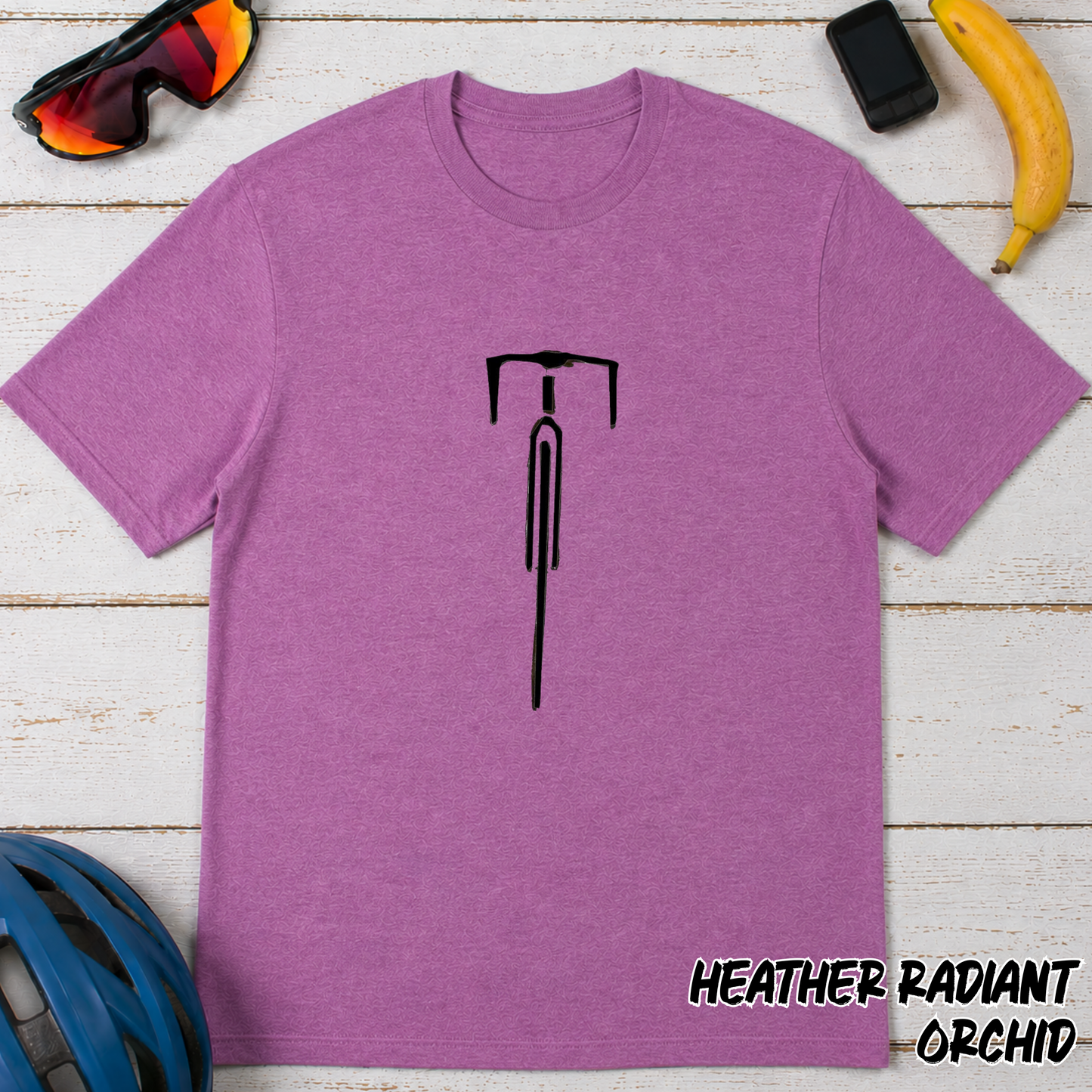 Minimal Road Bike Graphic T-Shirt — Cyclist Handlebar Line Art