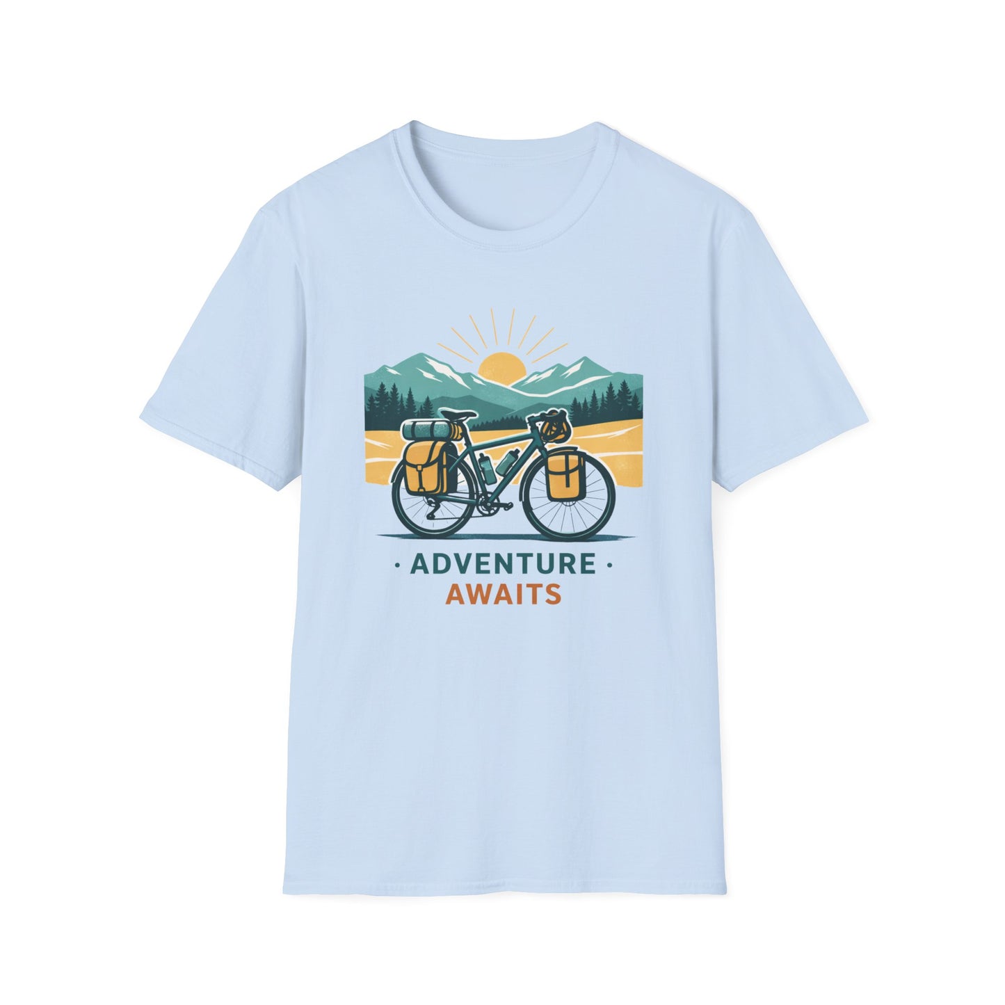 Adventure Awaits Bike Packing Cycling  T-Shirt
