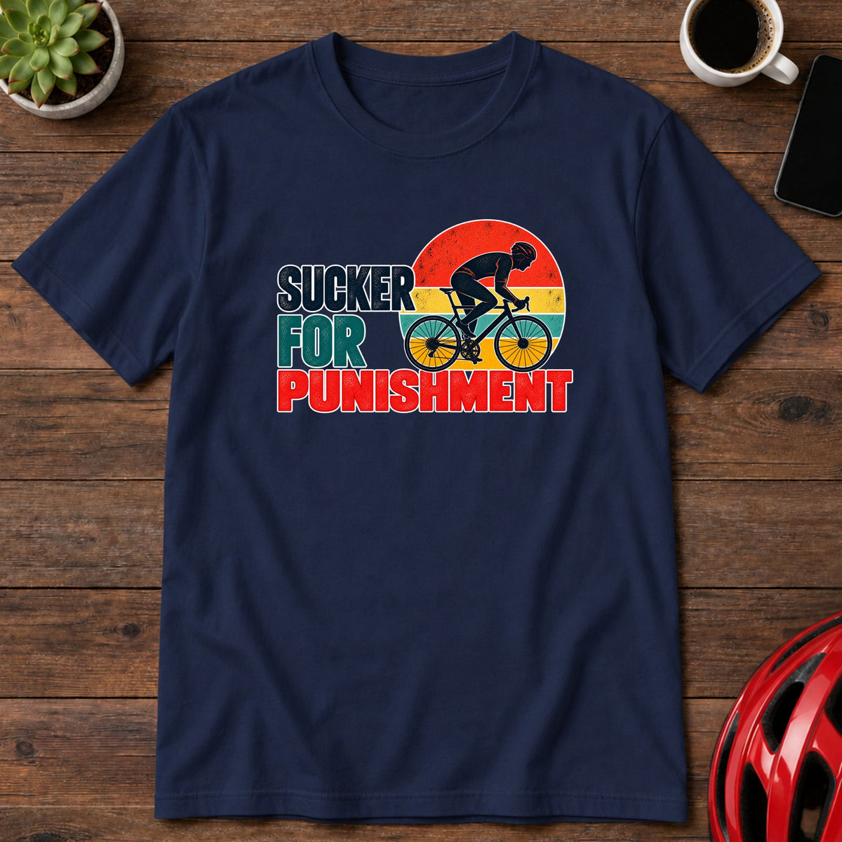 Sucker for Punishment Vintage Cycling T-Shirt(Global)