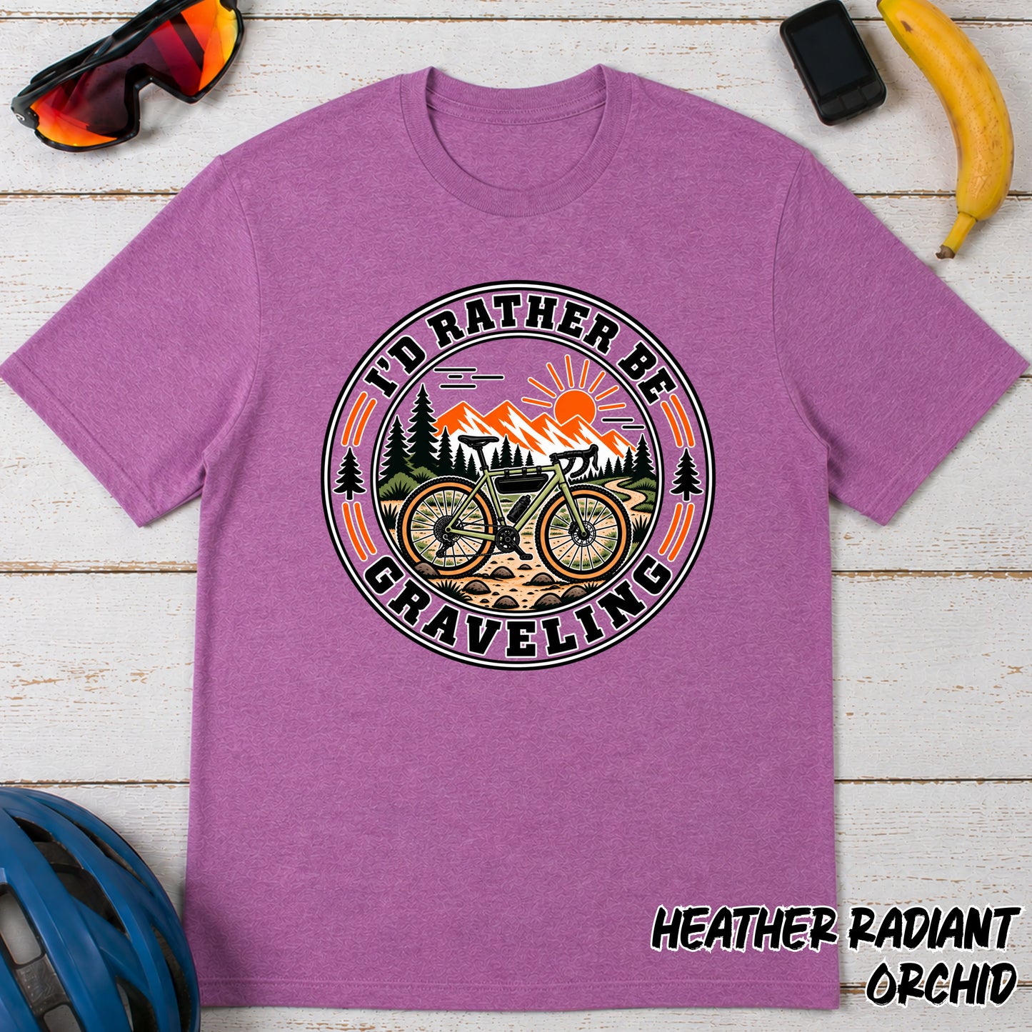 Gravel Bike T‑Shirt — "I'd Rather Be Graveling" Outdoor Cycling Tee