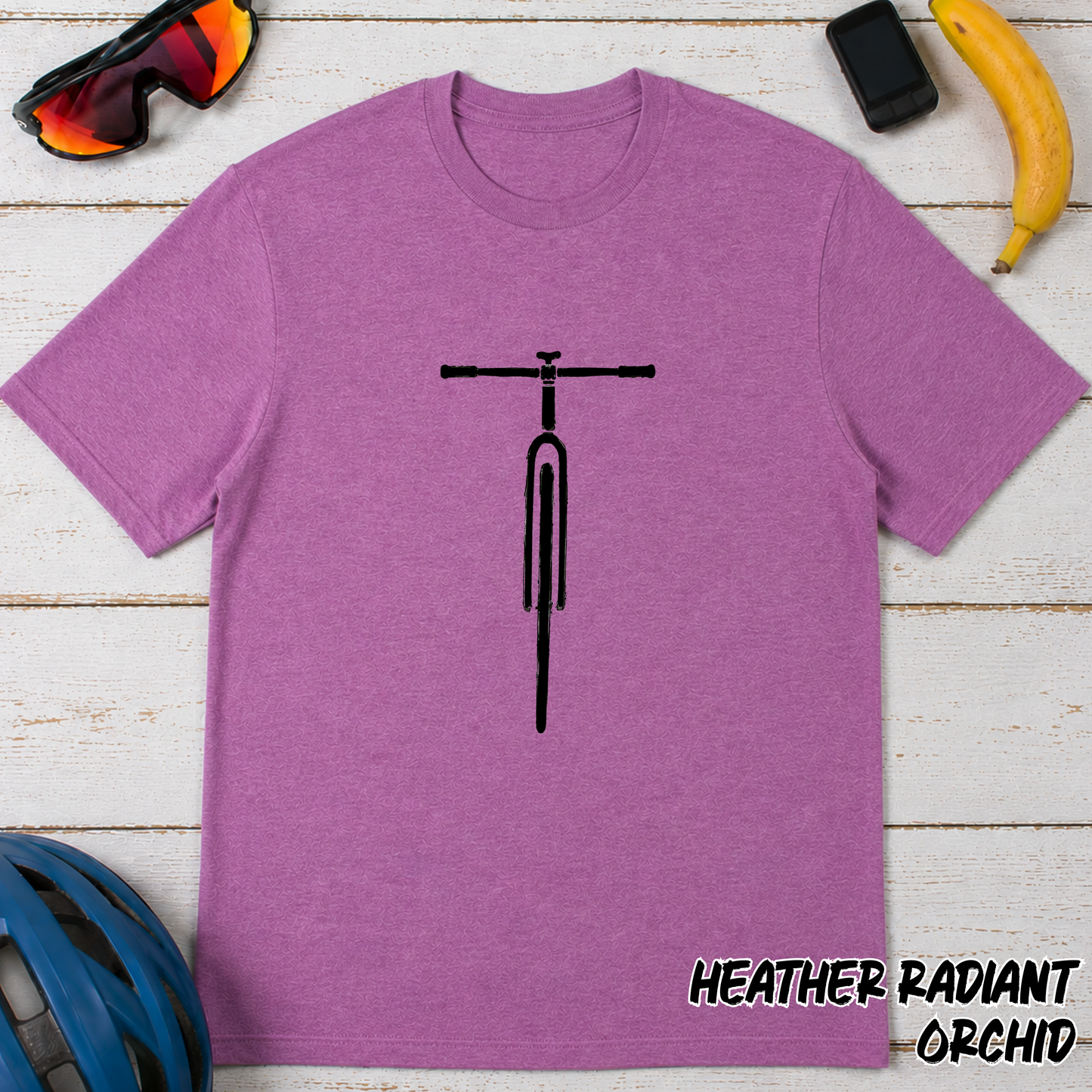 Bicycle Minimalist T‑Shirt — Front View Cycling Bike Graphic