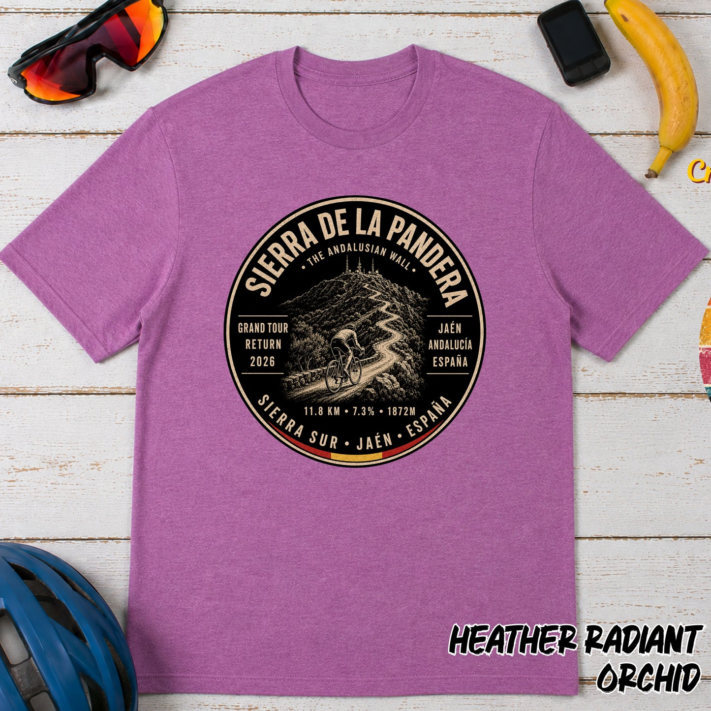 Sierra de la Pandera Cycling T‑Shirt — Jaén Spain Le Vuelta Badge Tee