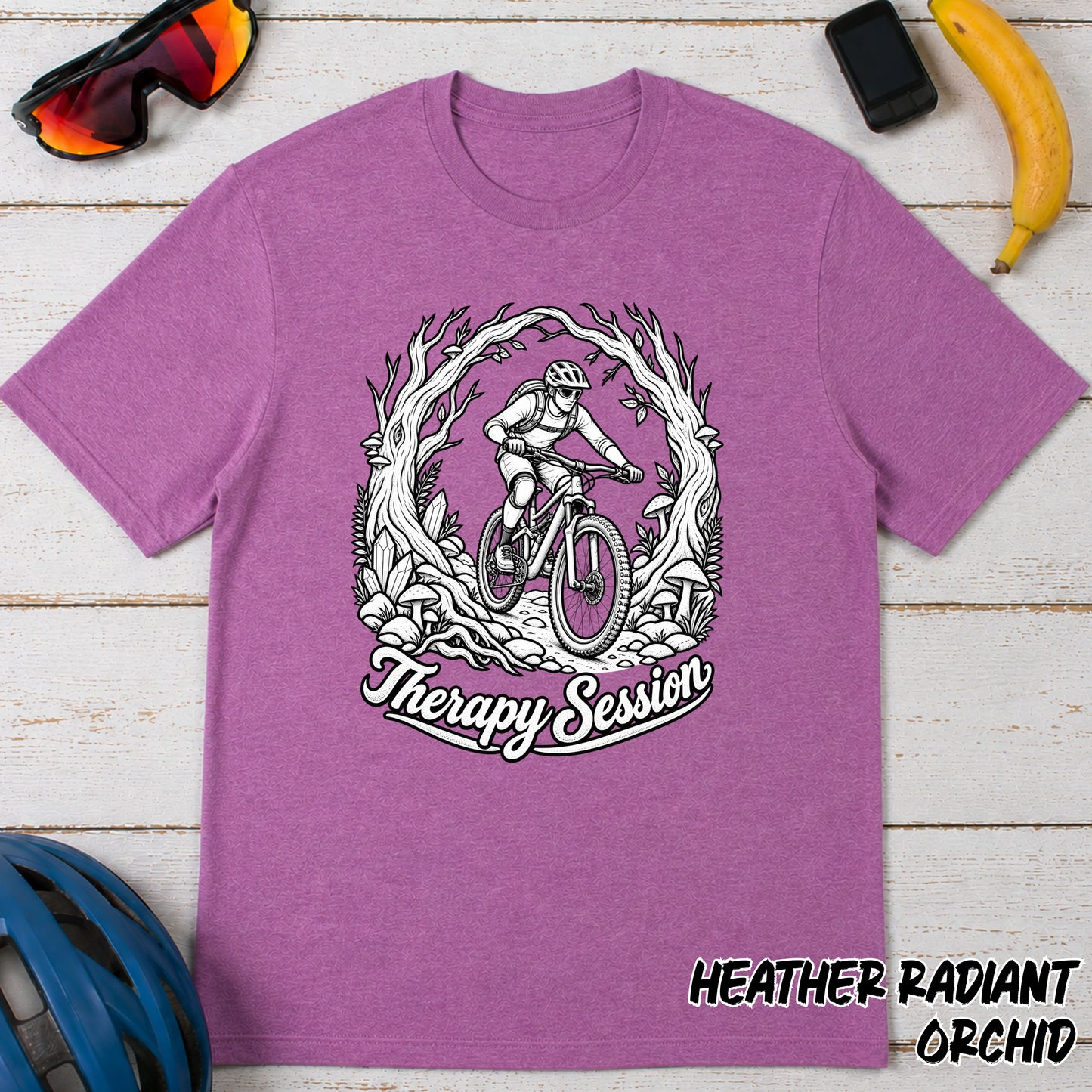 Mountain Biking T‑Shirt — 'Therapy Session' Cyclist Graphic Tee