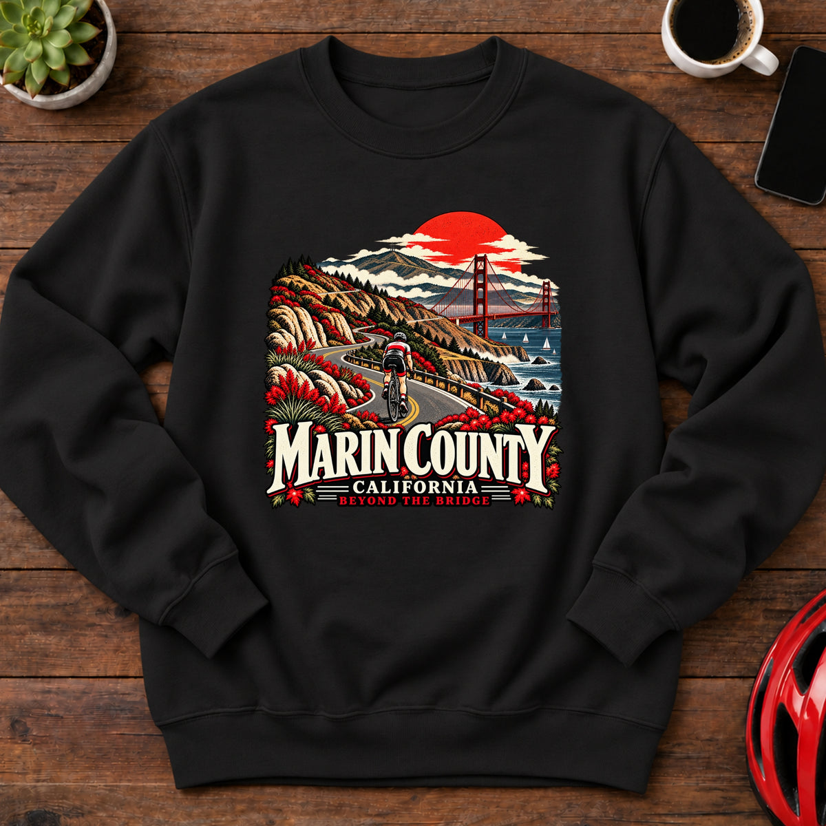 Marin County California Cycling Sweatshirt(Global)