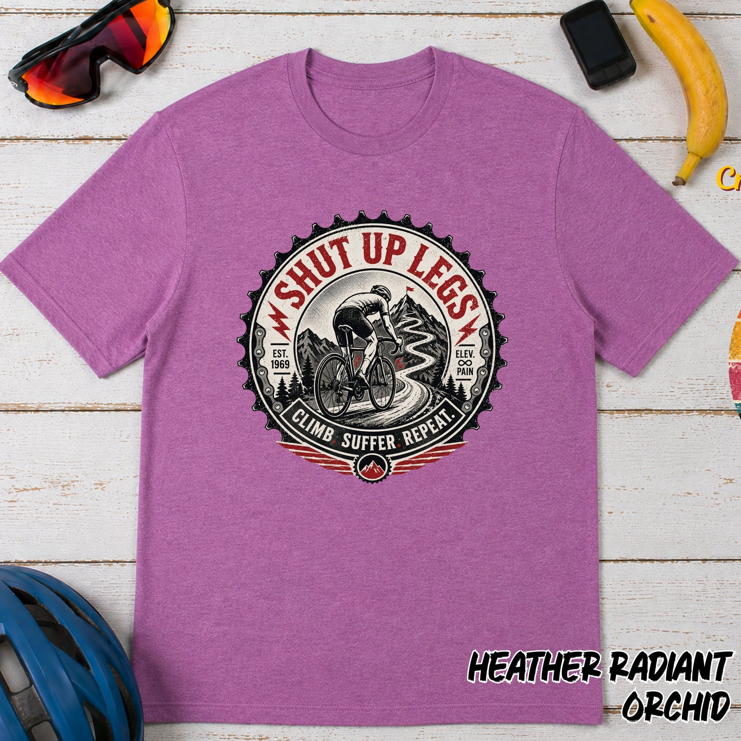 Shut Up Legs Cycling T-Shirt — Vintage Bike Race Graphic Tee
