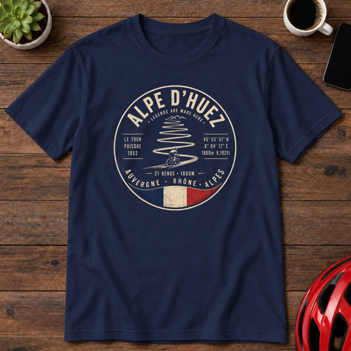 Alpe d’Huez Iconic French Alps Climb Cycling T-Shirt (Global)