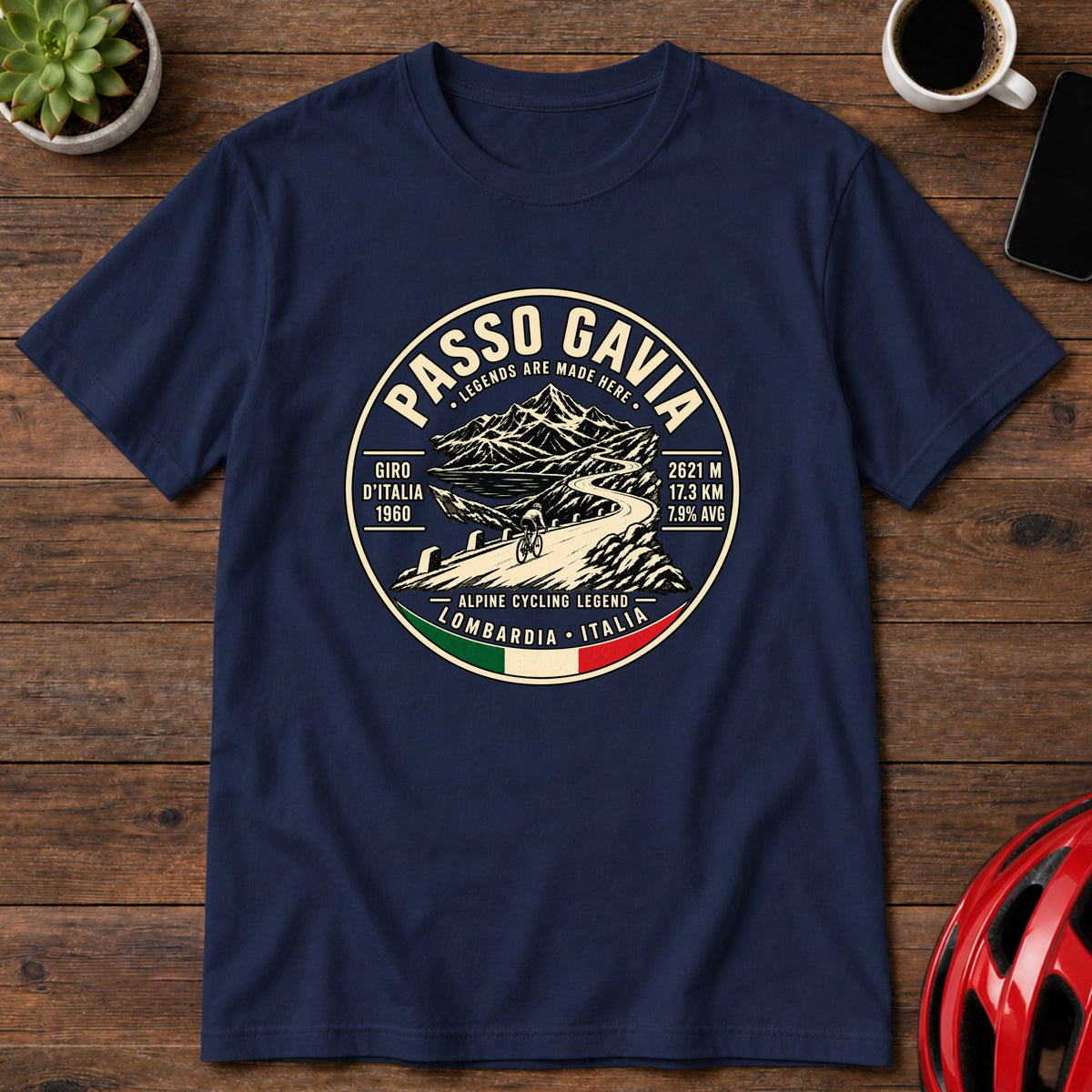Passo Gavia Cycling Climb Vintage Graphic T-Shirt(Global)