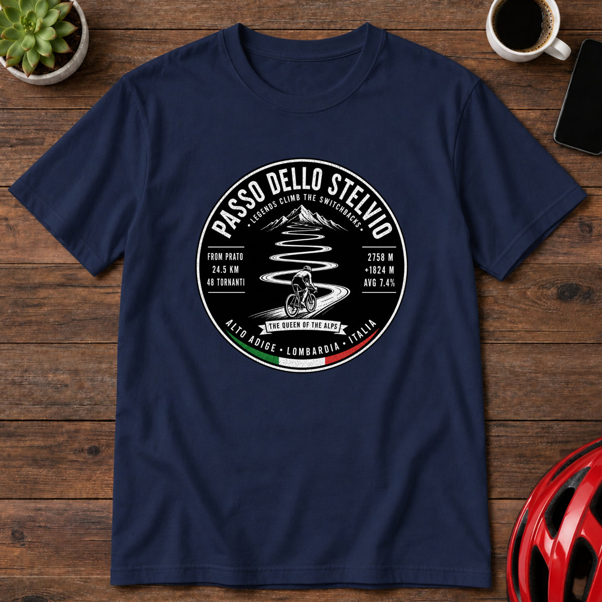 Passo dello Stelvio Iconic Cycling Climb T-Shirt(Global)