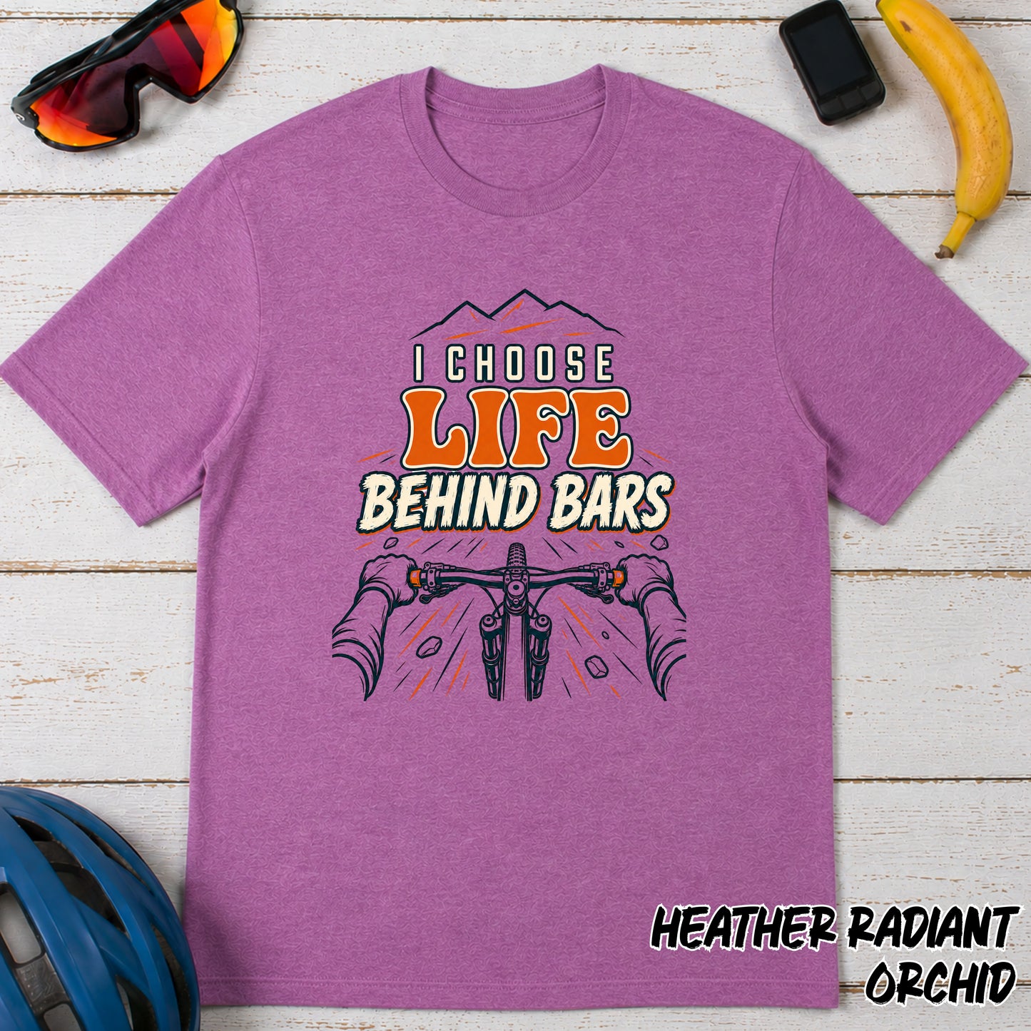 I Choose Life Behind Bars Cycling T‑Shirt — Mountain Bike Humor Tee