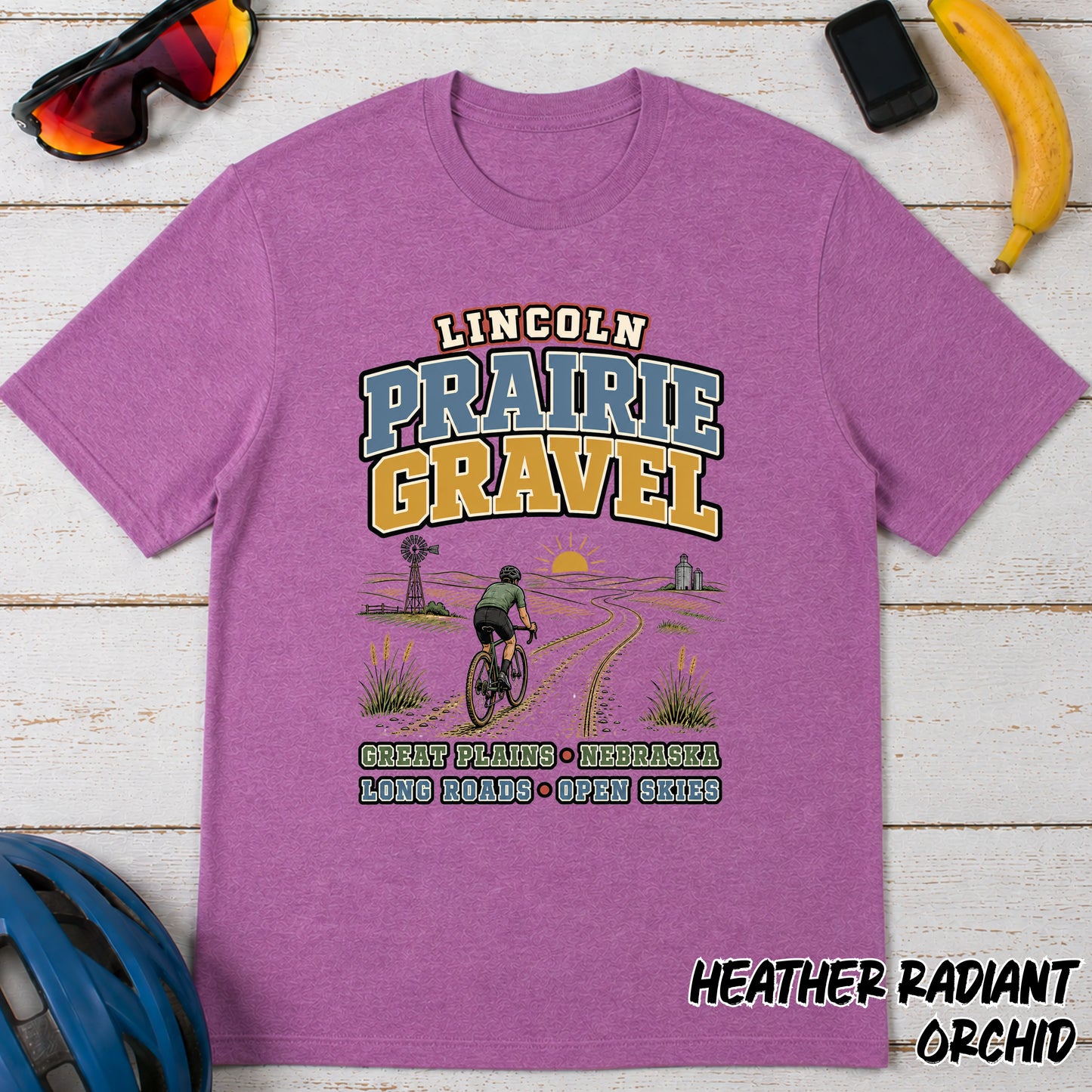 Lincoln Prairie Gravel T‑Shirt — Cycling Gravel Bike Tee
