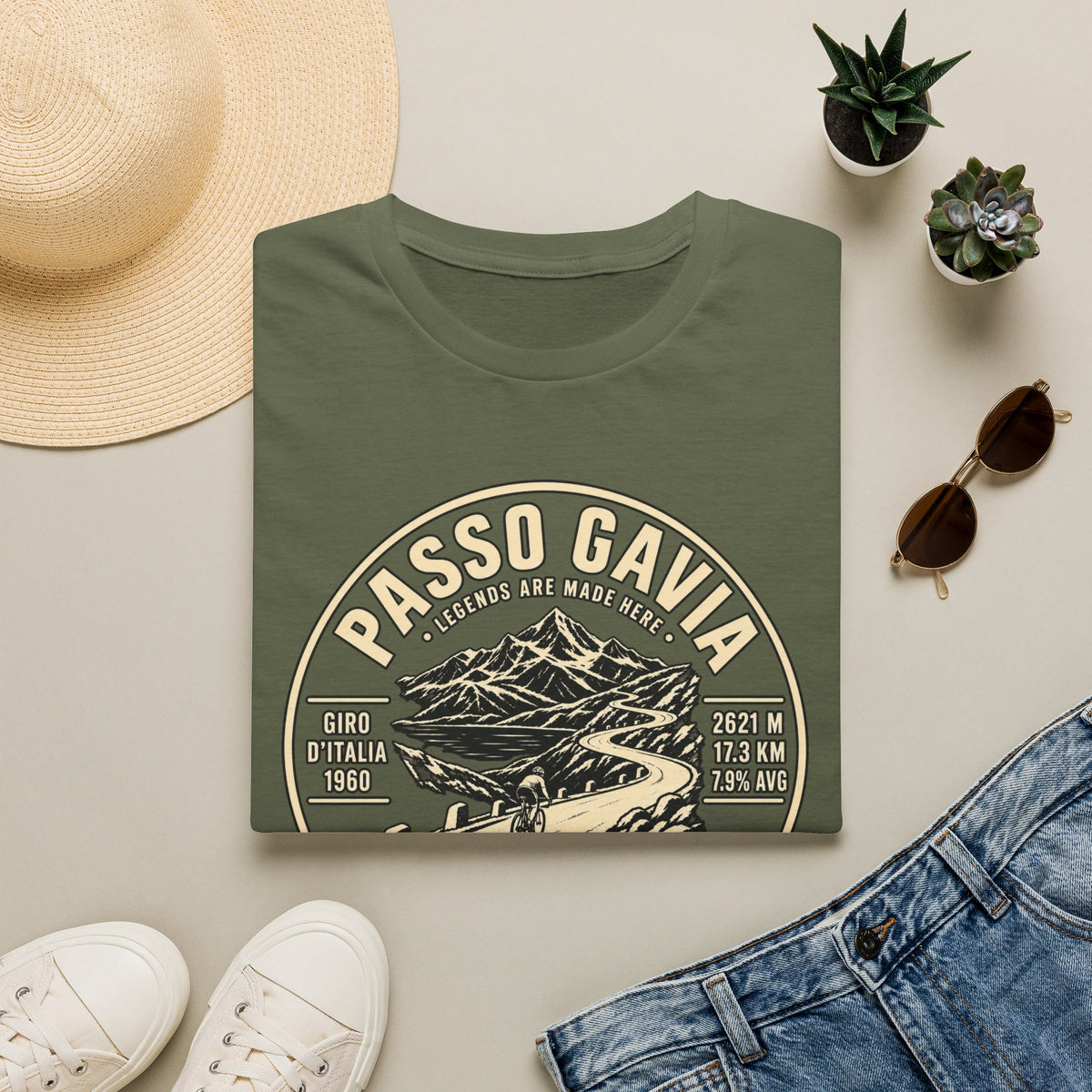 Passo Gavia Cycling Climb Vintage Graphic T-Shirt(Global)