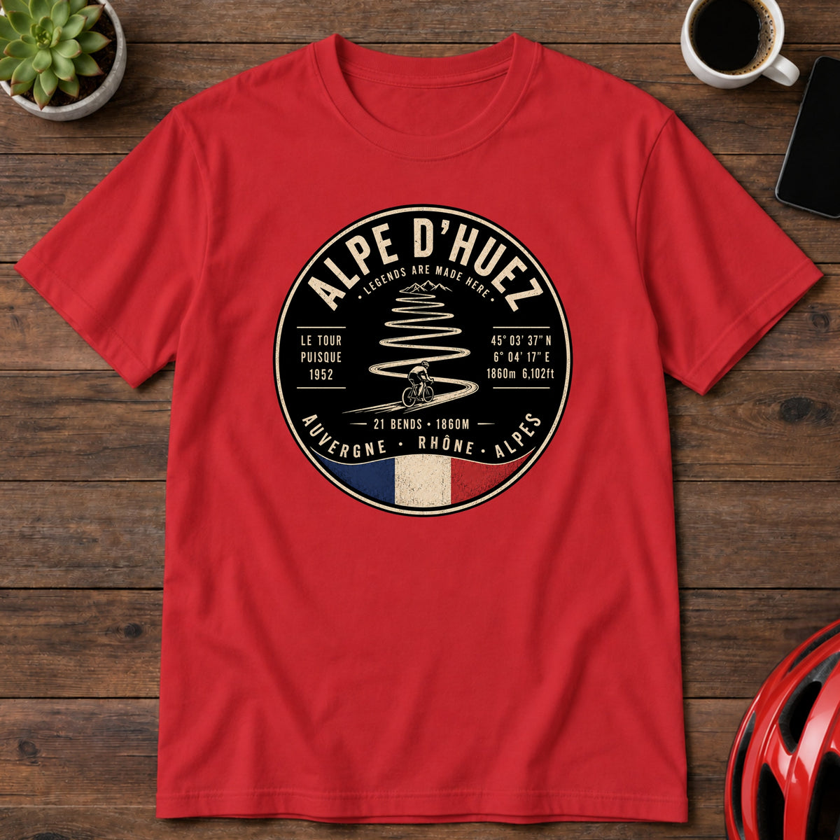Alpe d’Huez Iconic French Alps Climb Cycling T-Shirt (Global)