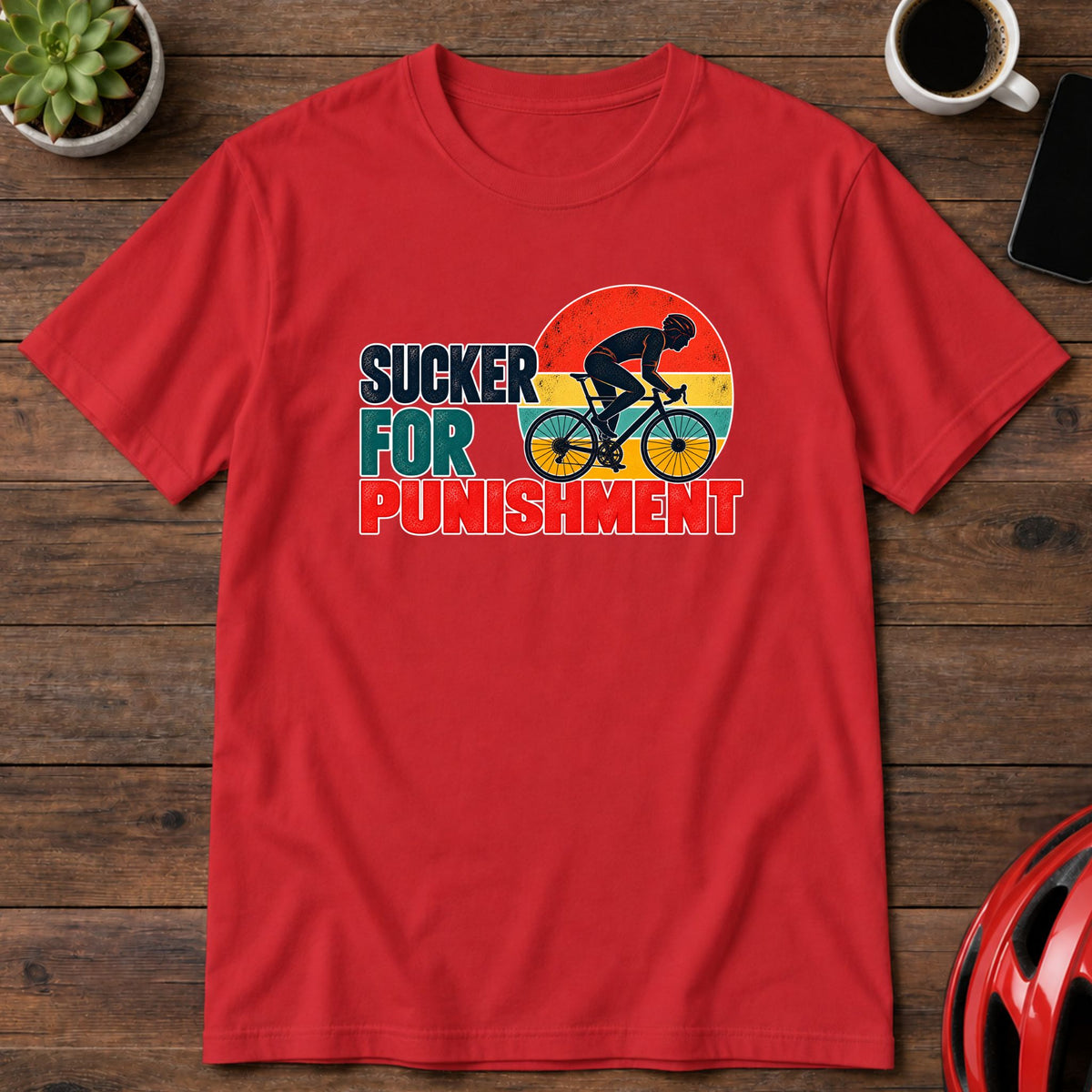 Sucker for Punishment Vintage Cycling T-Shirt(Global)