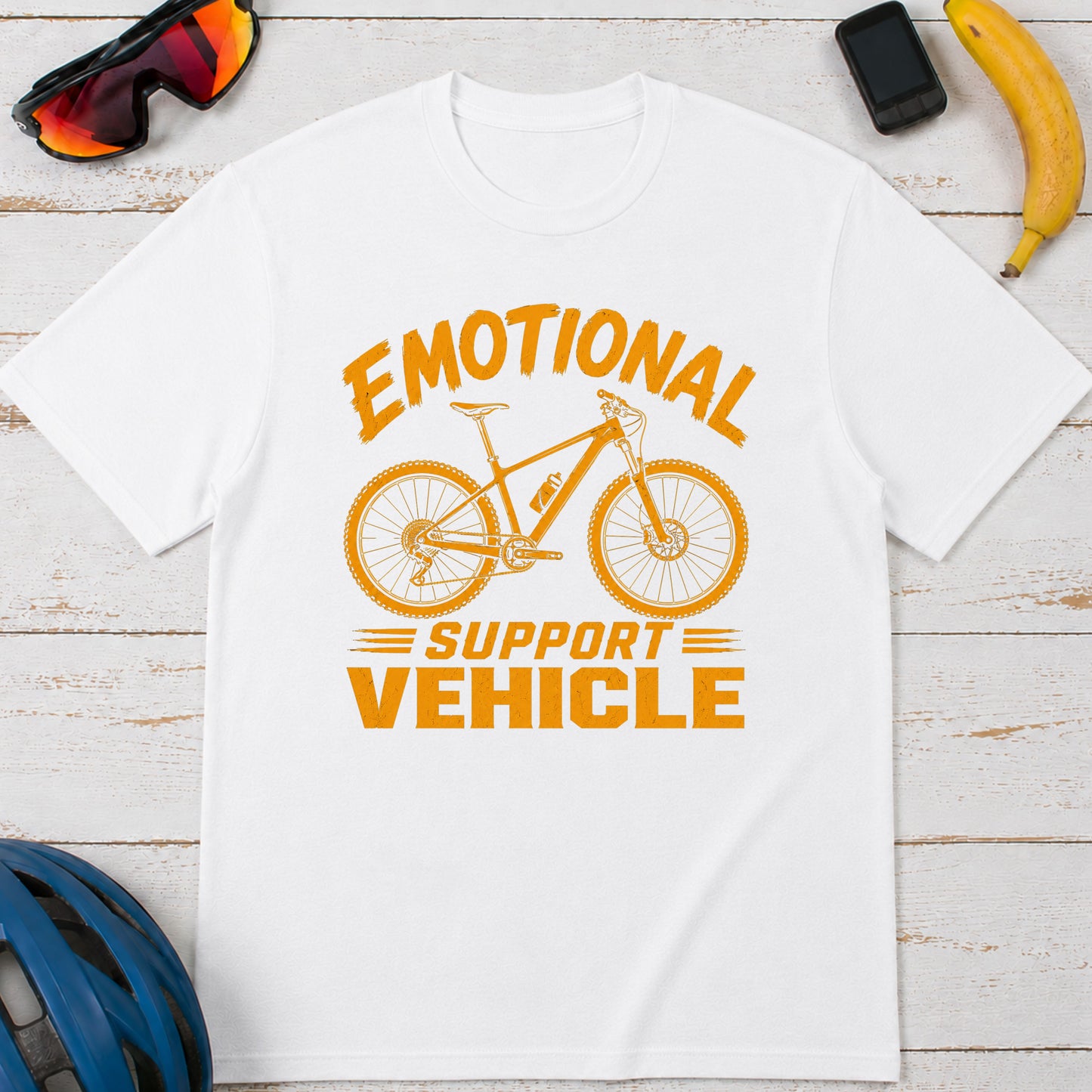 Emotional Support Vehicle Cycling T-Shirt — Funny MTB Tee