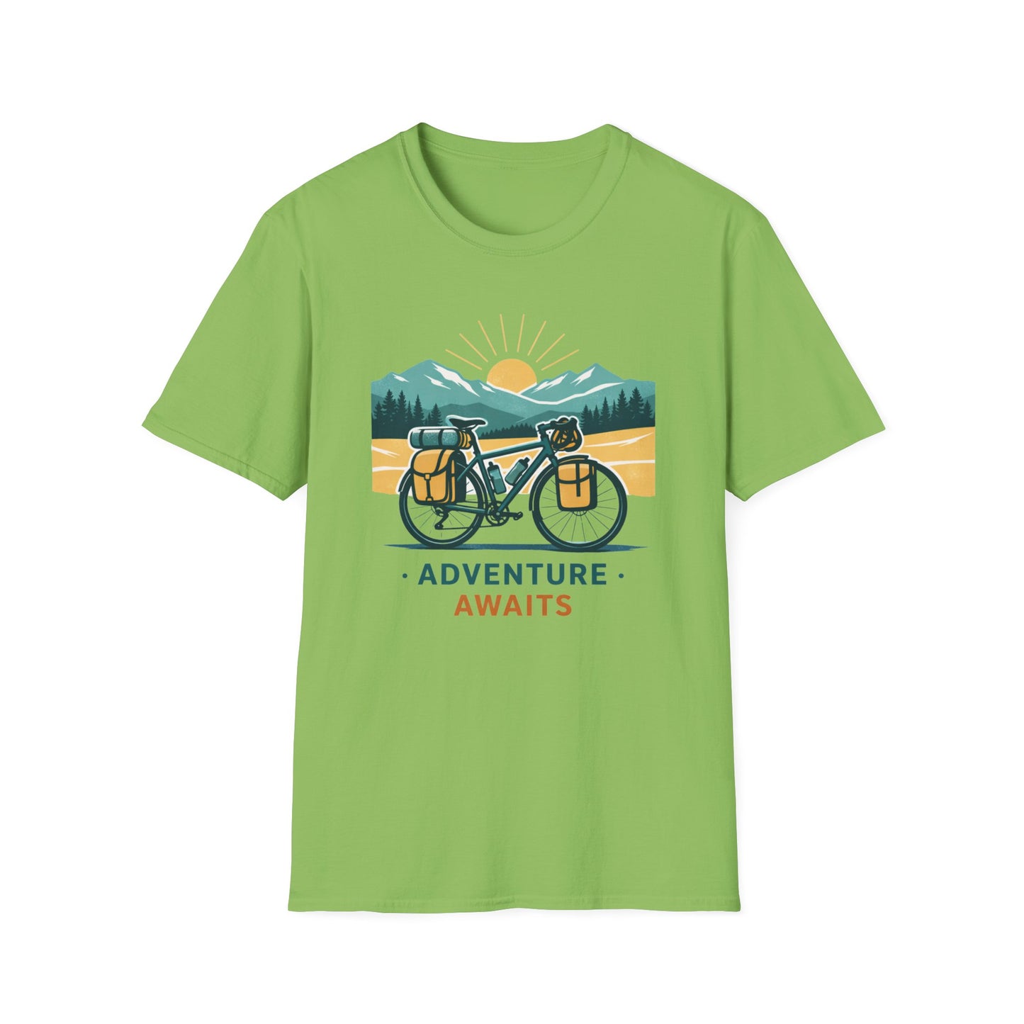 Adventure Awaits Bike Packing Cycling  T-Shirt