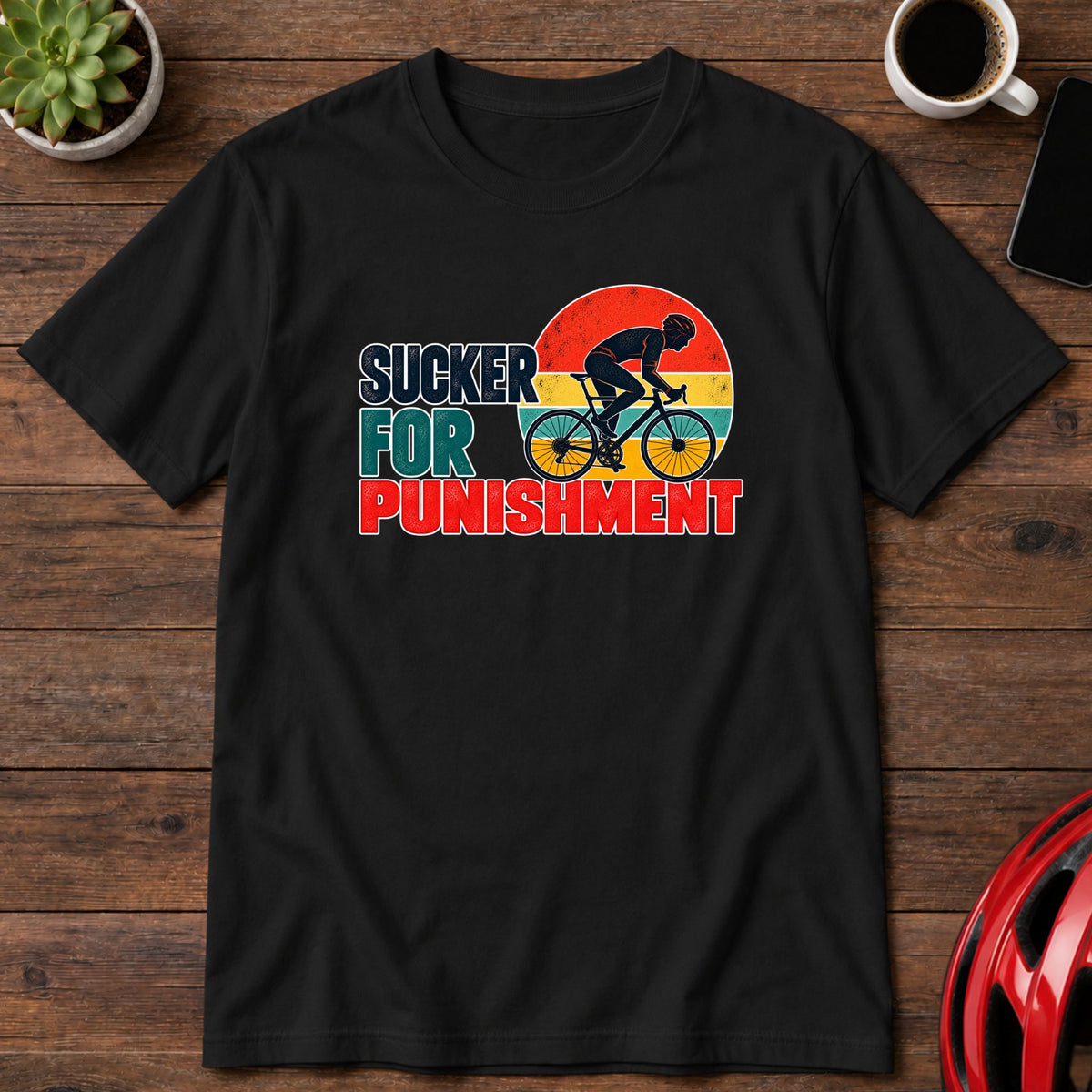 Sucker for Punishment Vintage Cycling T-Shirt(Global)
