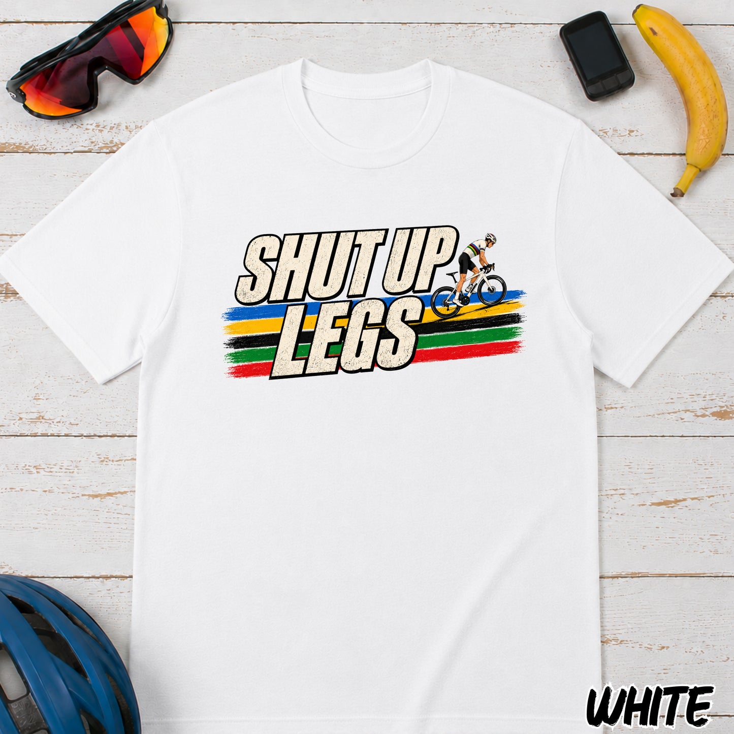 Shut Up Legs Cycling T-Shirt — Retro Road Bike Racing Tee